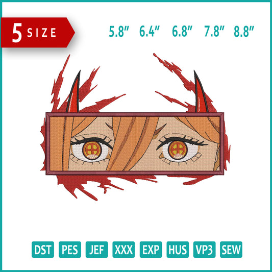 Power Eyes Embroidery Design Files - 5 Size's