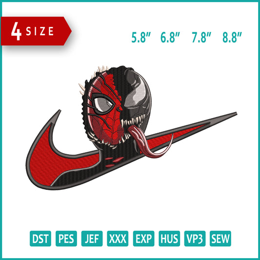 Spiderman Venom Embroidery Design Files - 4 Size's