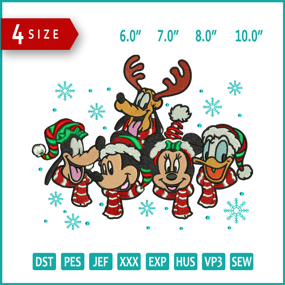 Disneyland Friends v3 Embroidery Design Files - 4 Size's