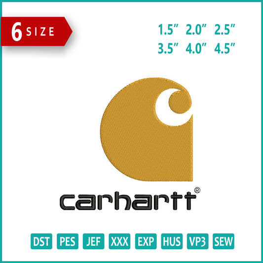 Carhartt Logo Embroidery Design Files - 3 Size's