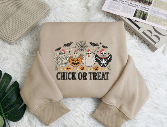 Chick or Treat Embroidery Design Files - 5 Size's