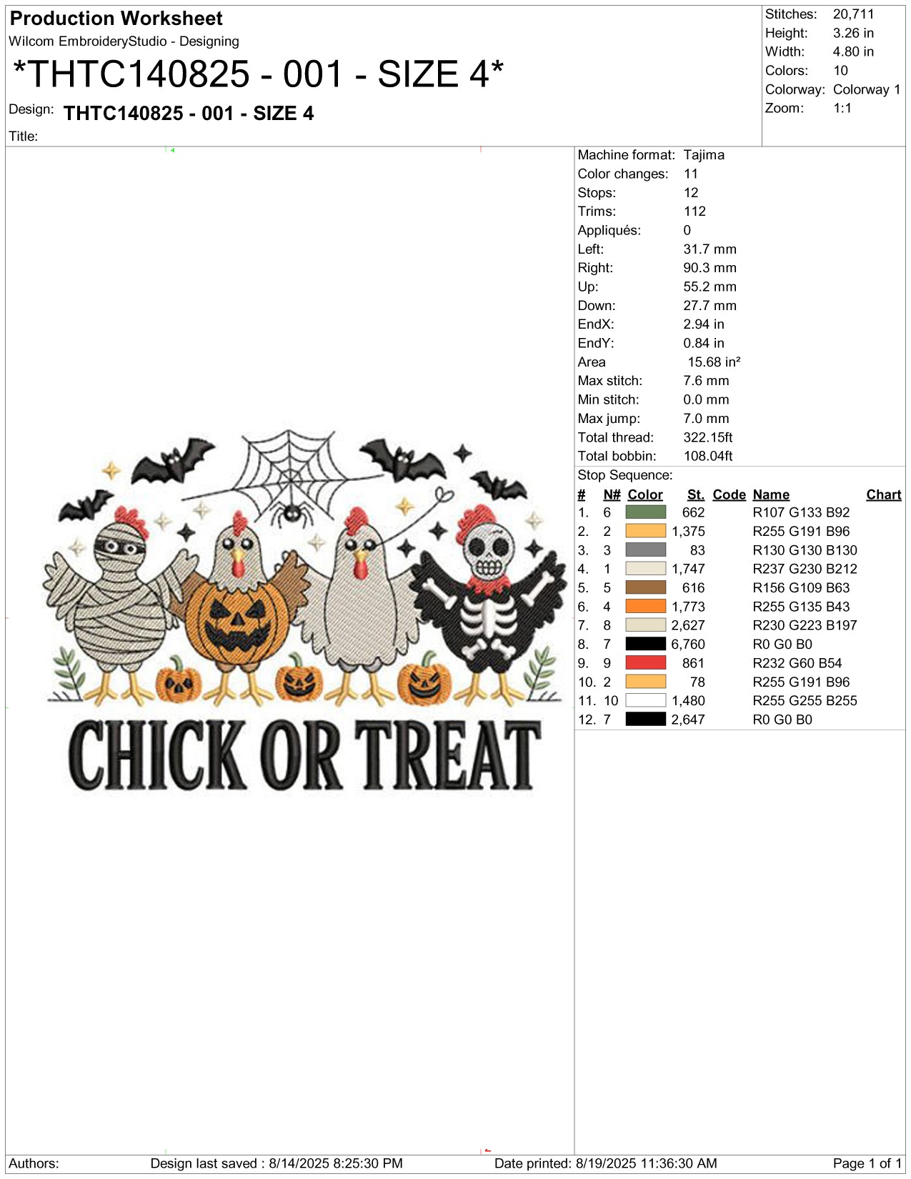 Chick or Treat Embroidery Design Files - 5 Size's