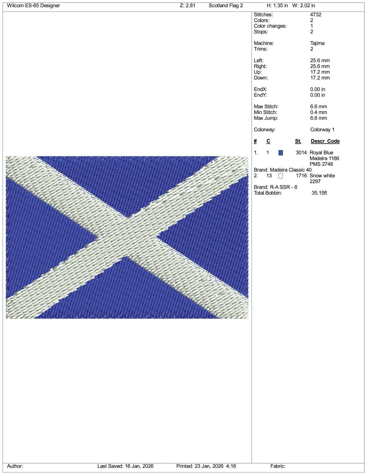 Santa Claus Scotland Flag Embroidery Design Files - 3 Size's