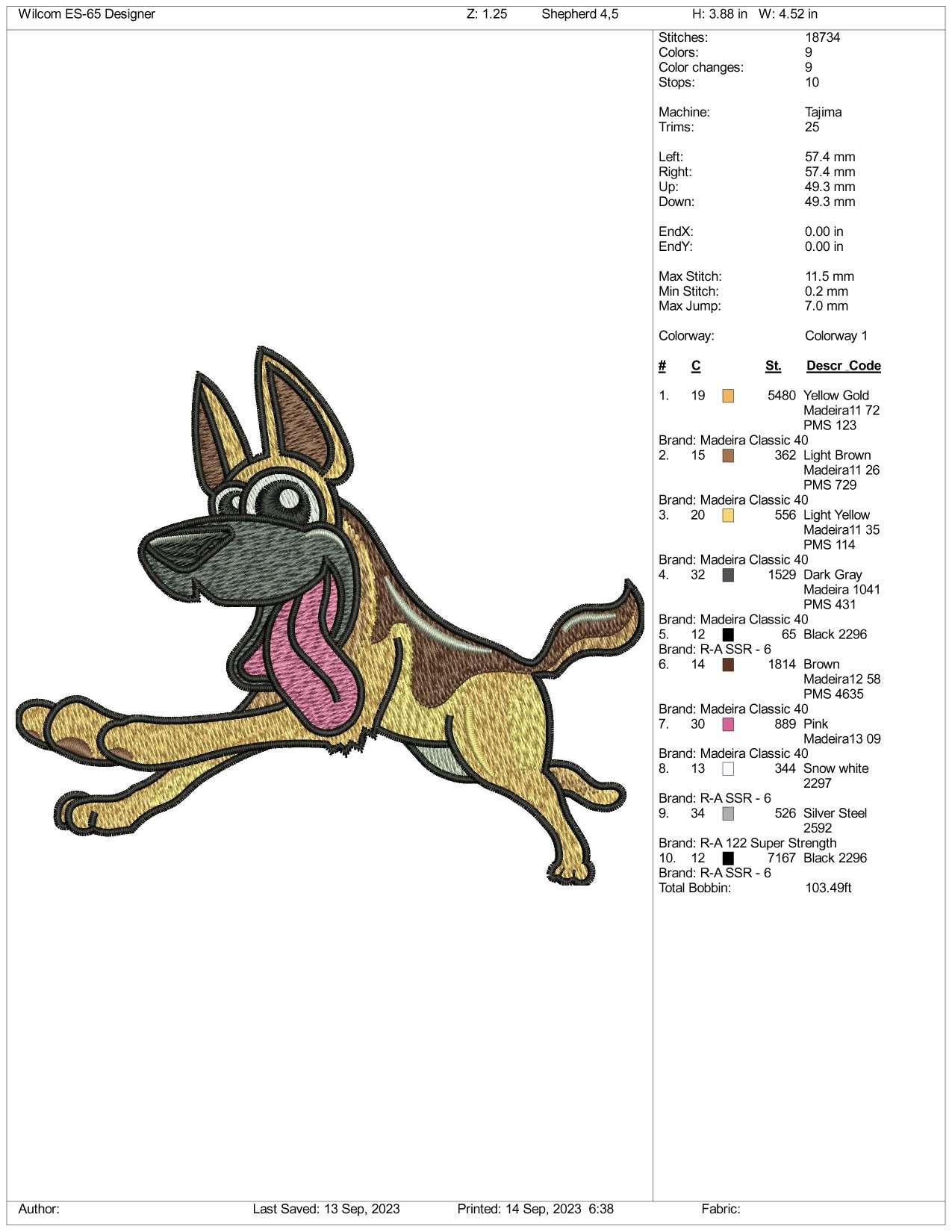 Belgian Malinois Dog Embroidery Design Files - 3 Size's