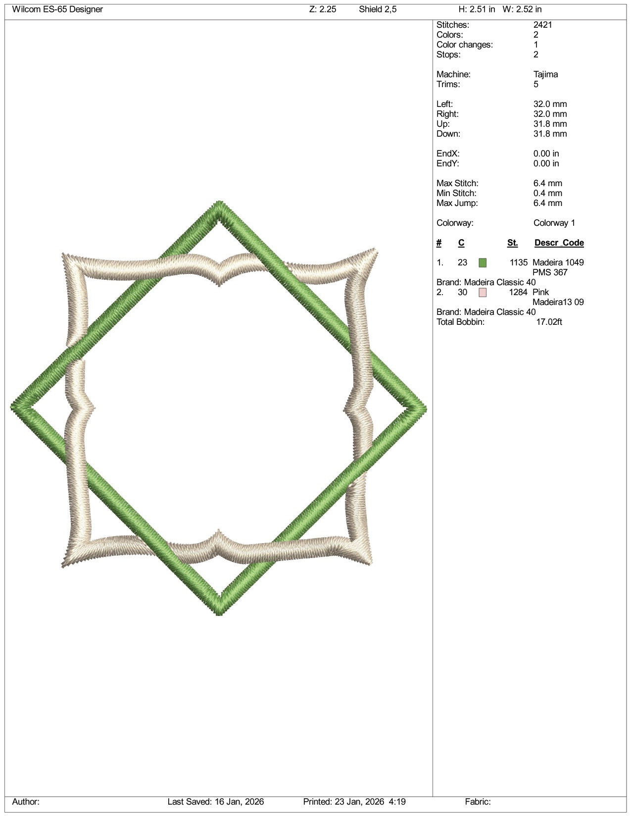 Shield Frame Embroidery Design Files - 3 Size's