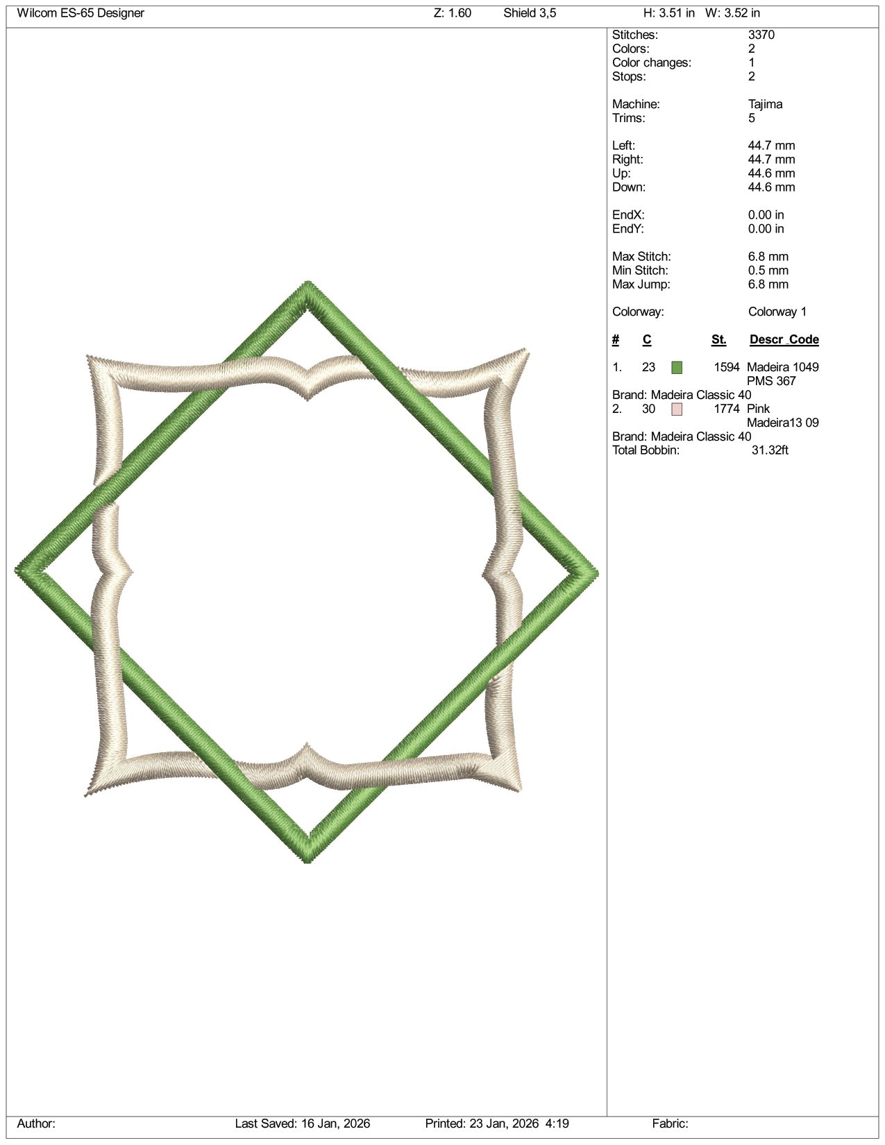 Shield Frame Embroidery Design Files - 3 Size's