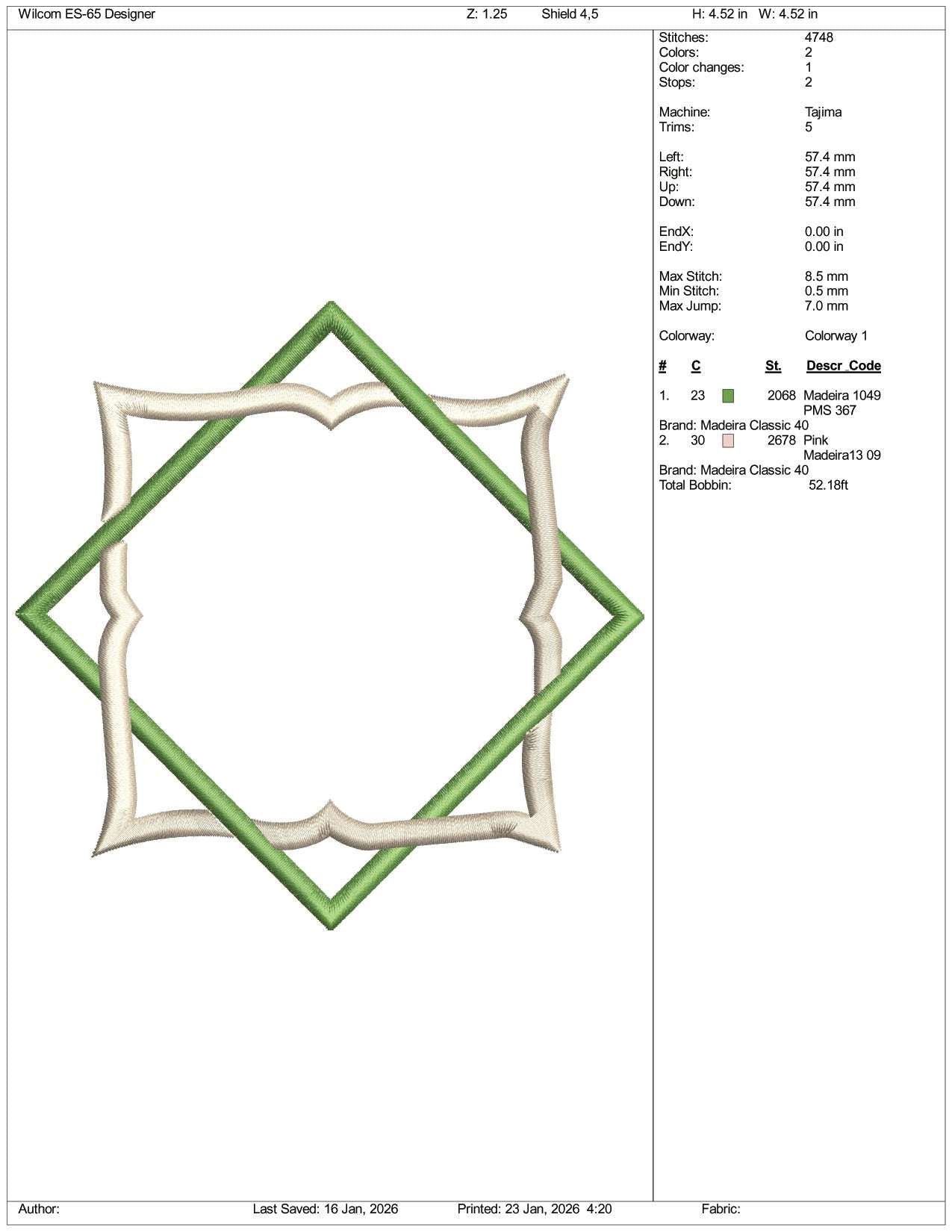 Shield Frame Embroidery Design Files - 3 Size's