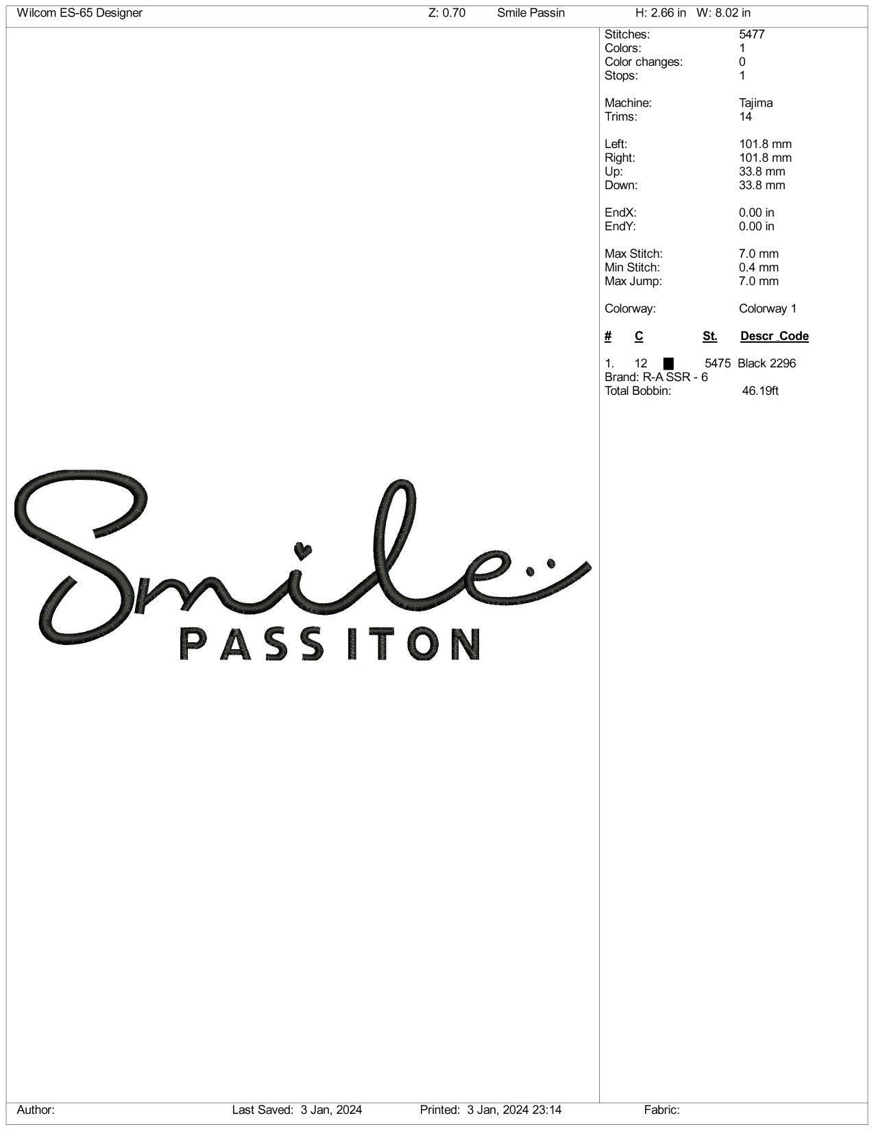 Smile Passiton Embroidery Design Files - 3 Size's