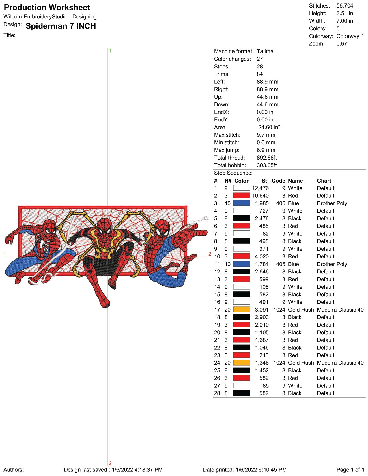 3 Spiderman v2 Embroidery Design Files - 5 Size's