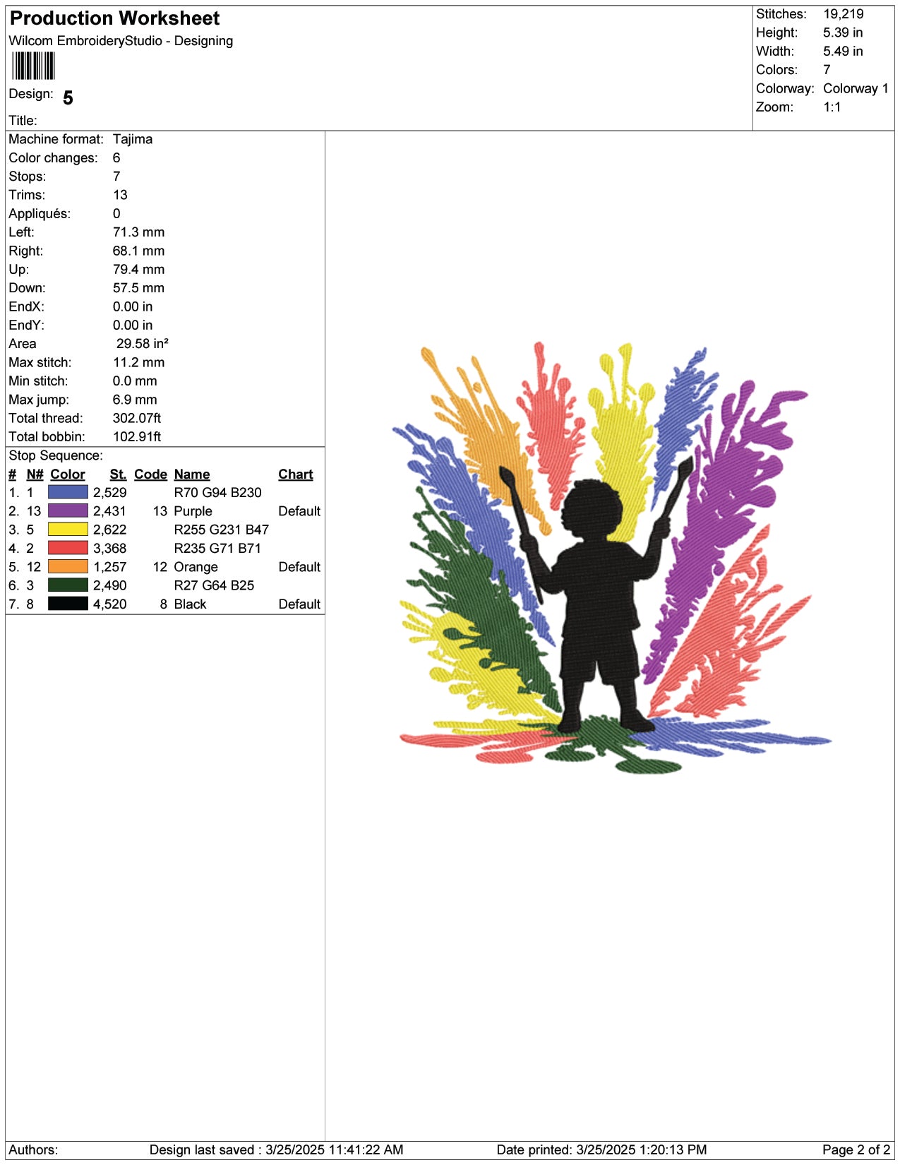 Splash of Innocence Embroidery Design Files - 9 Size's