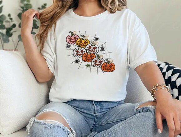 Spooky Pumpkin Family Embroidery Design Files - 5 Size's