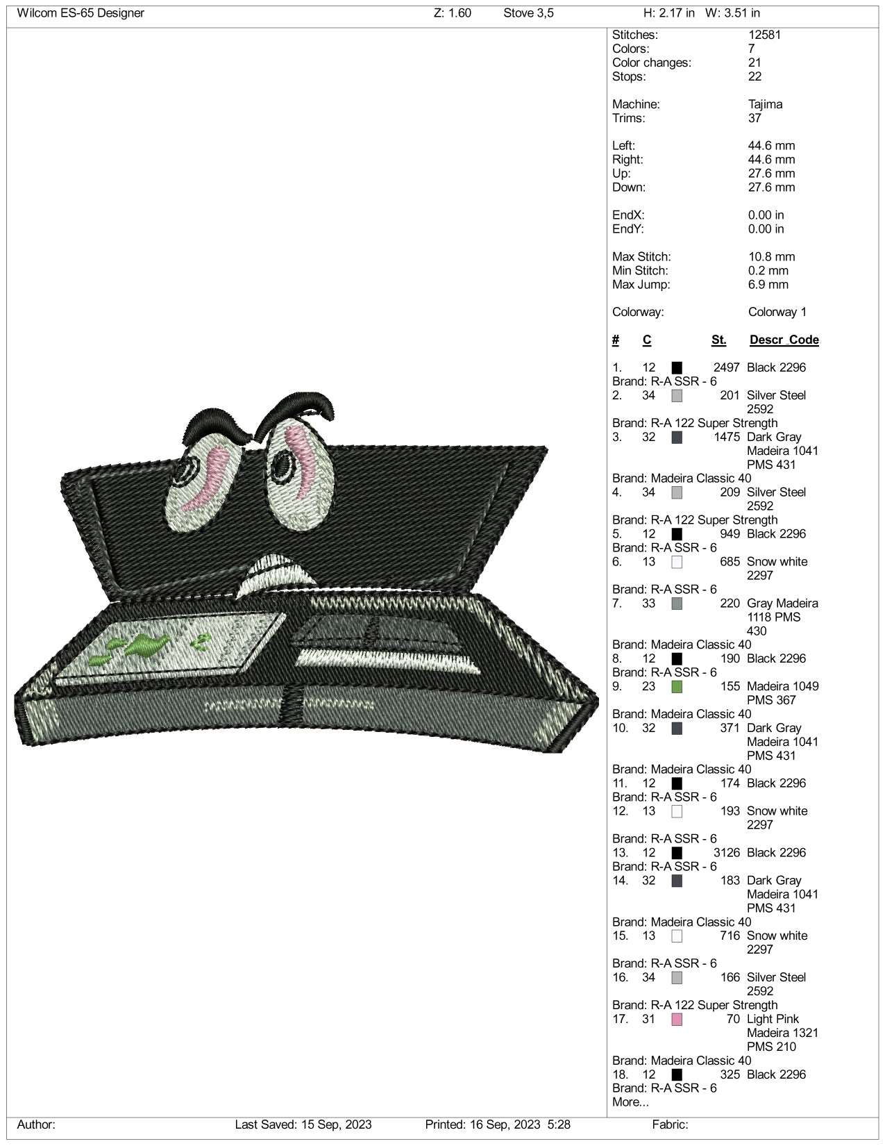 Angry Money Wallet Embroidery Design Files - 3 Size's