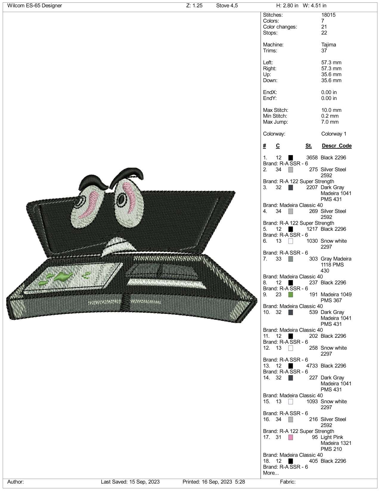 Angry Money Wallet Embroidery Design Files - 3 Size's