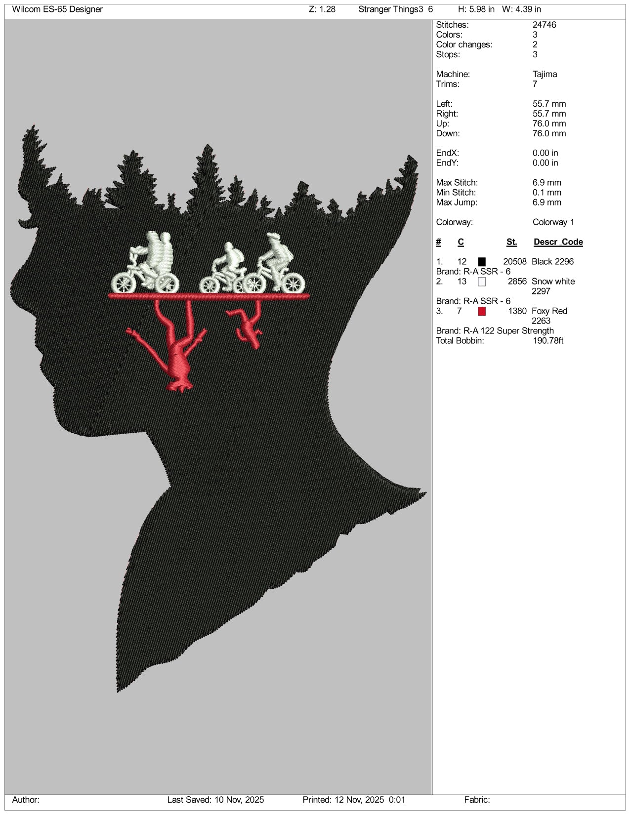 Stranger Things v3 Embroidery Design Files - 4 Size's
