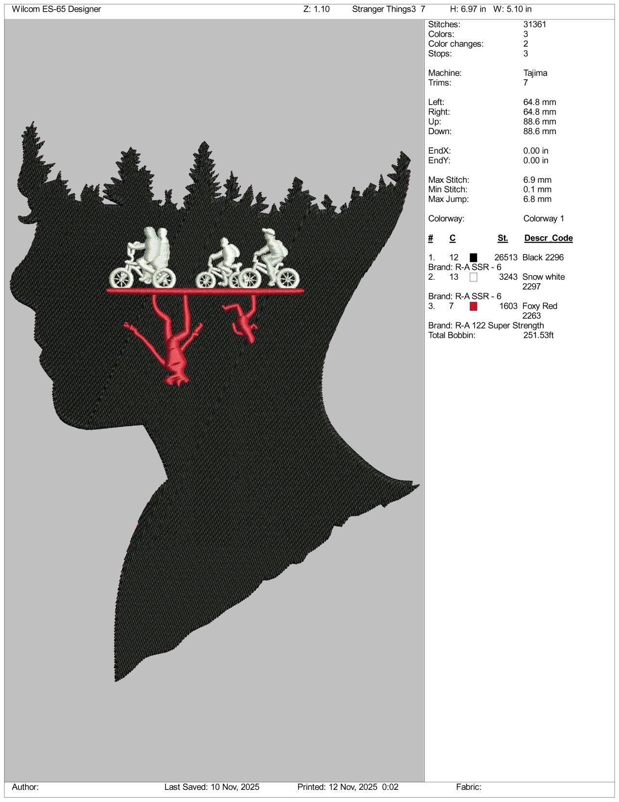 Stranger Things v3 Embroidery Design Files - 4 Size's