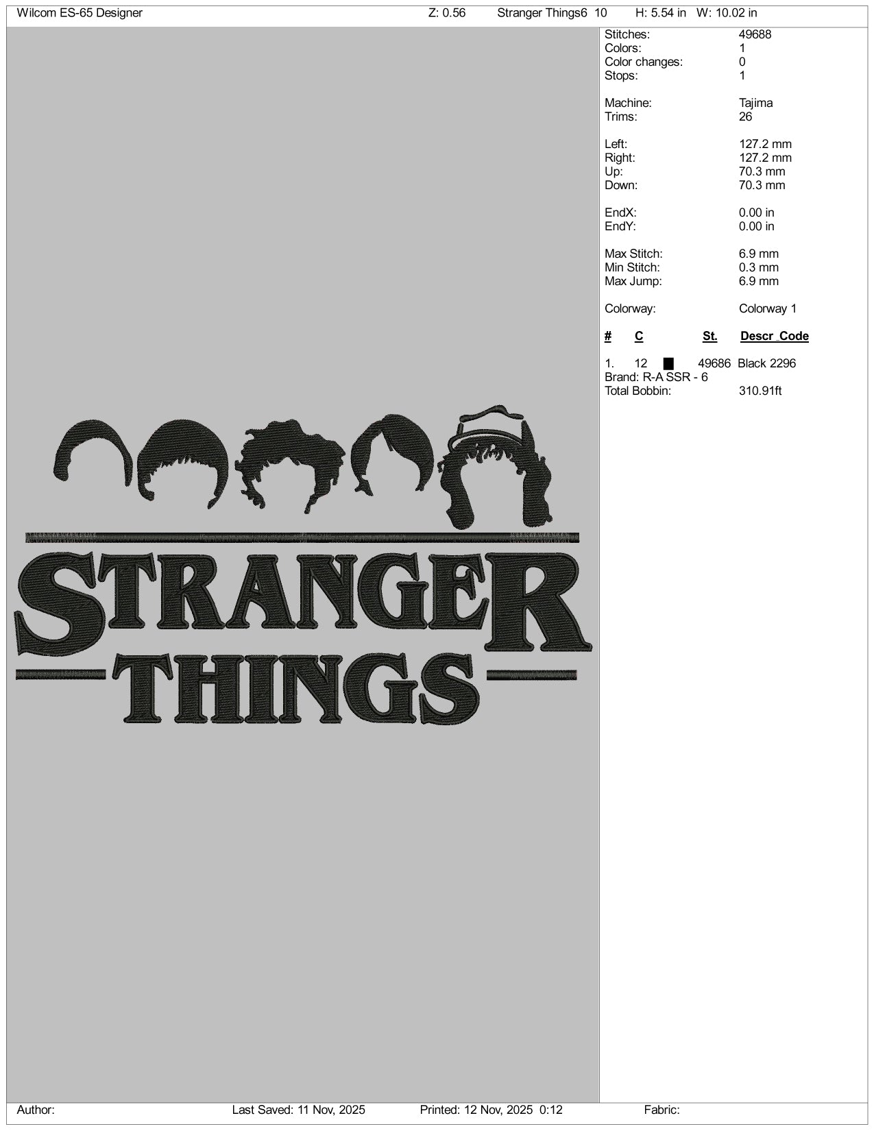 Stranger Things Friends  v6 Embroidery Design Files - 3 Size's
