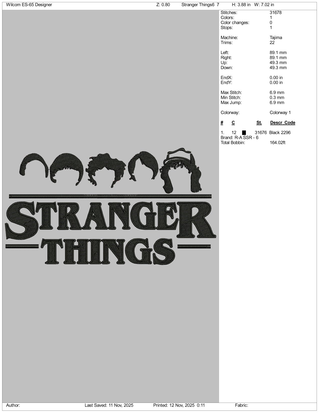 Stranger Things Friends  v6 Embroidery Design Files - 3 Size's