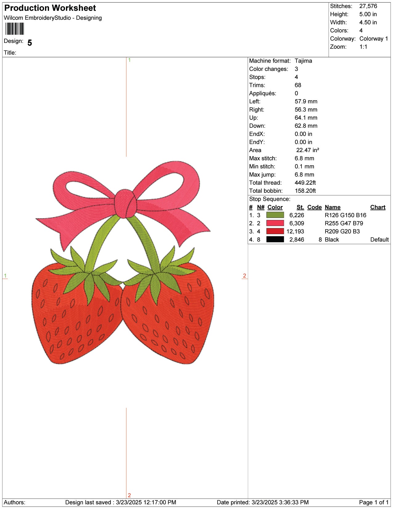 Strawberries Embroidery Design Files - 9 Size's