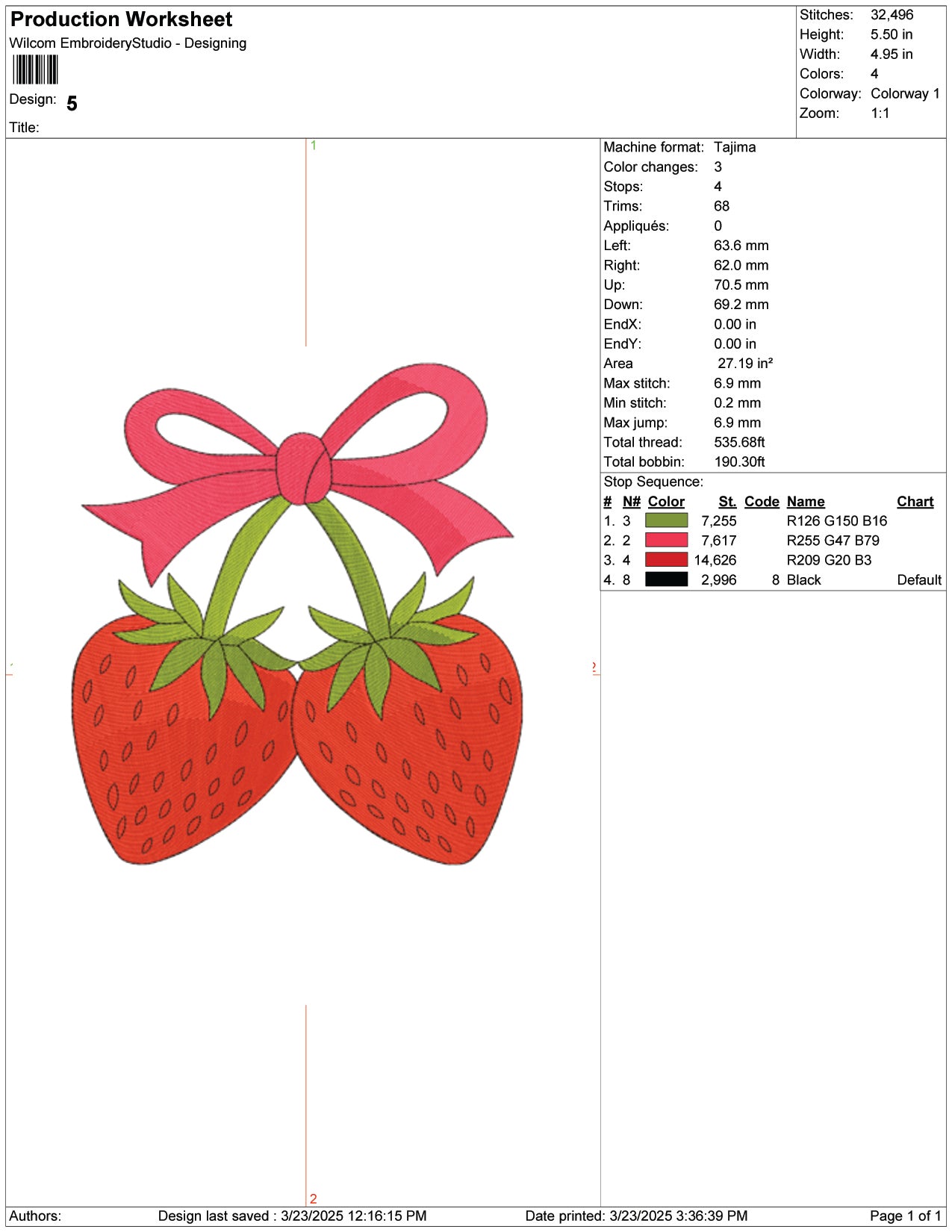 Strawberries Embroidery Design Files - 9 Size's