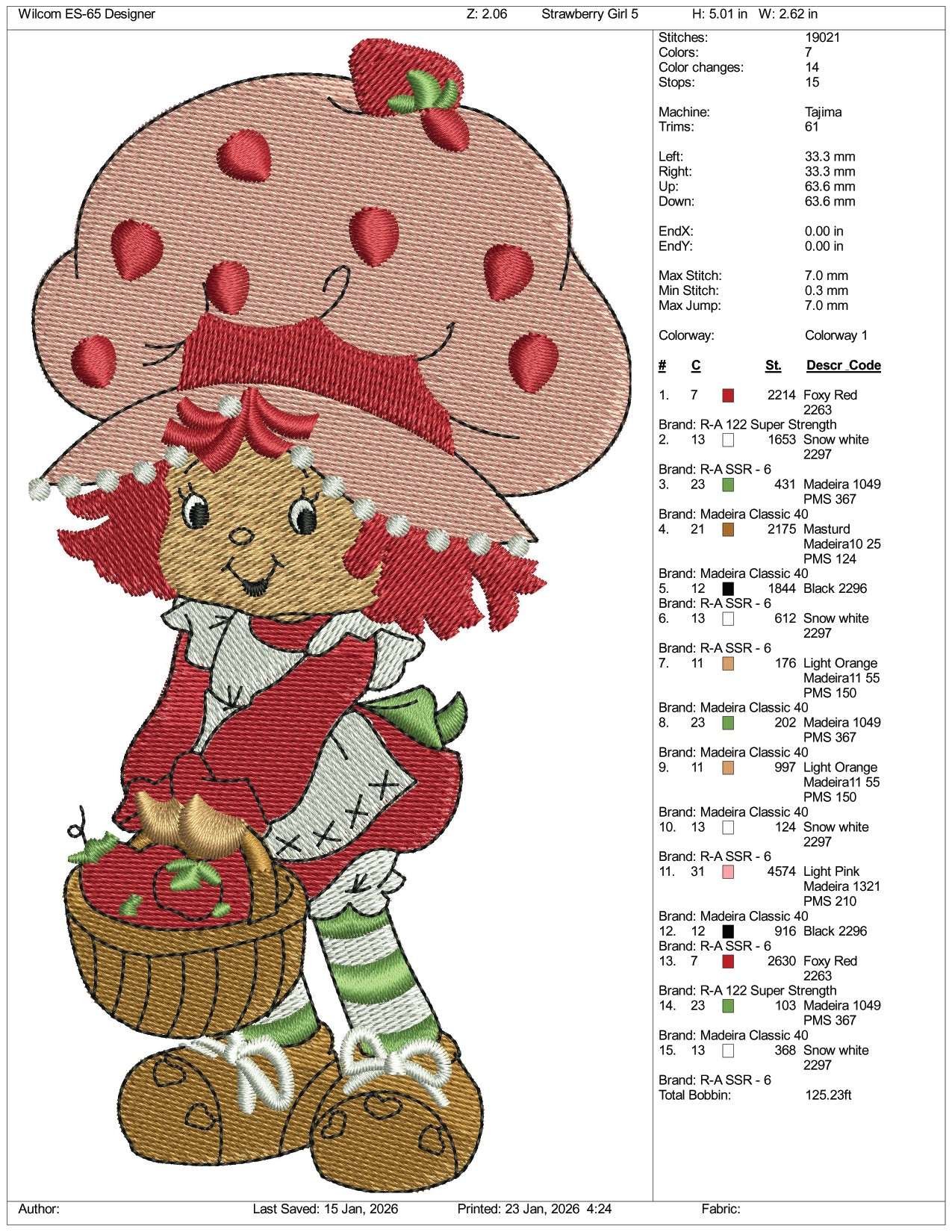 Strawberry Shortcake v4 Embroidery Files - 3 Size's