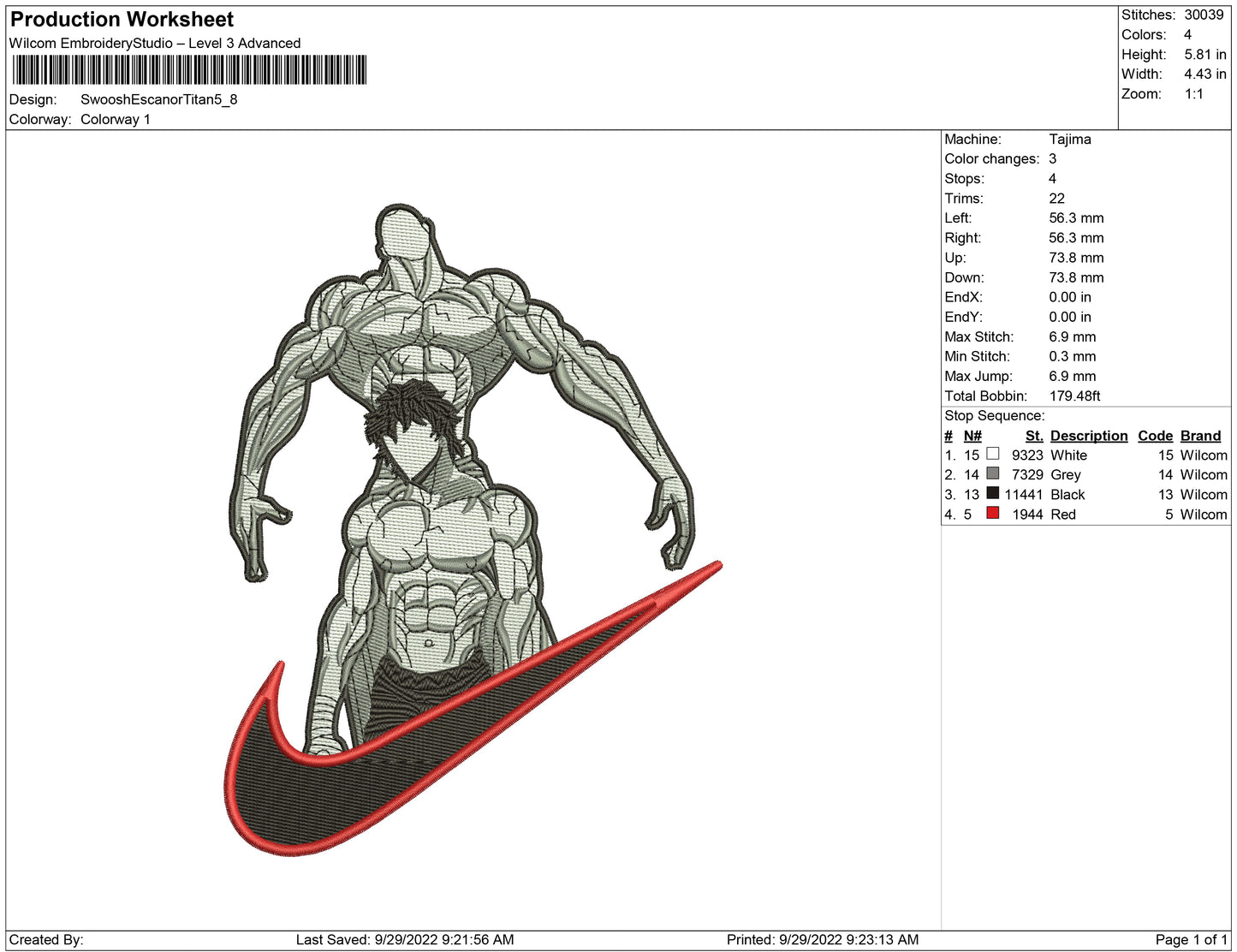 Baki Hanma Swoosh v7 Embroidery Design Files - 4 Size's