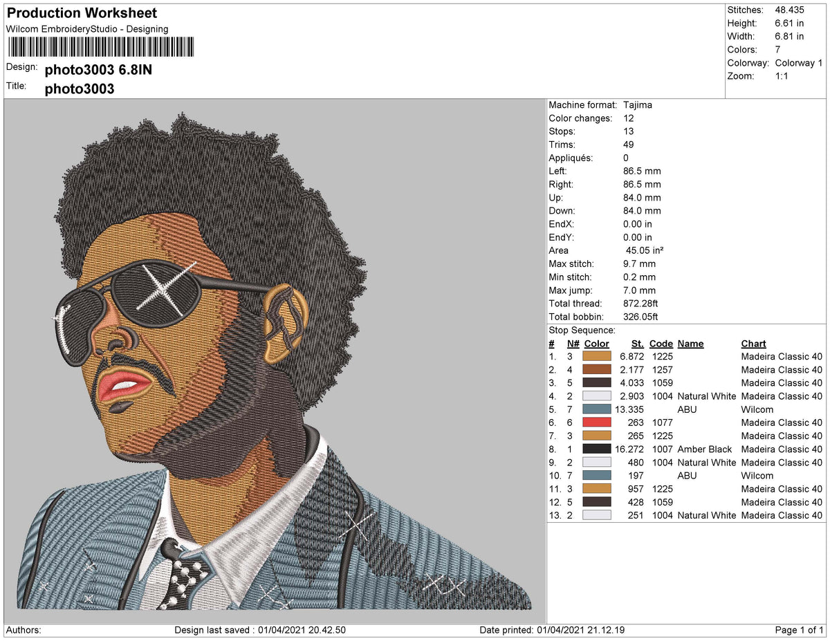 The Weeken Design The Weeknd Embroidery Design Files - 4 Size's – Online Embroidery Designs