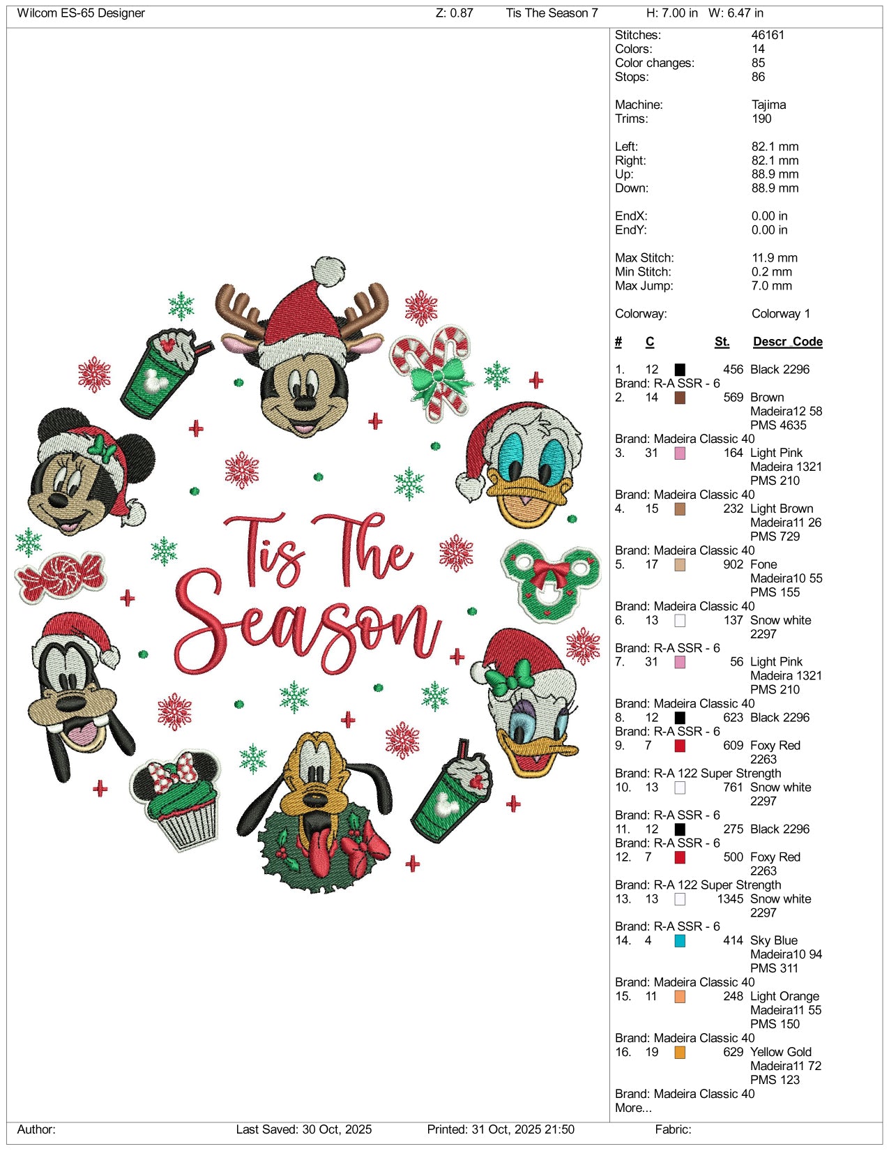 Tis The Season v2 Embroidery Design Files - 3 Size's