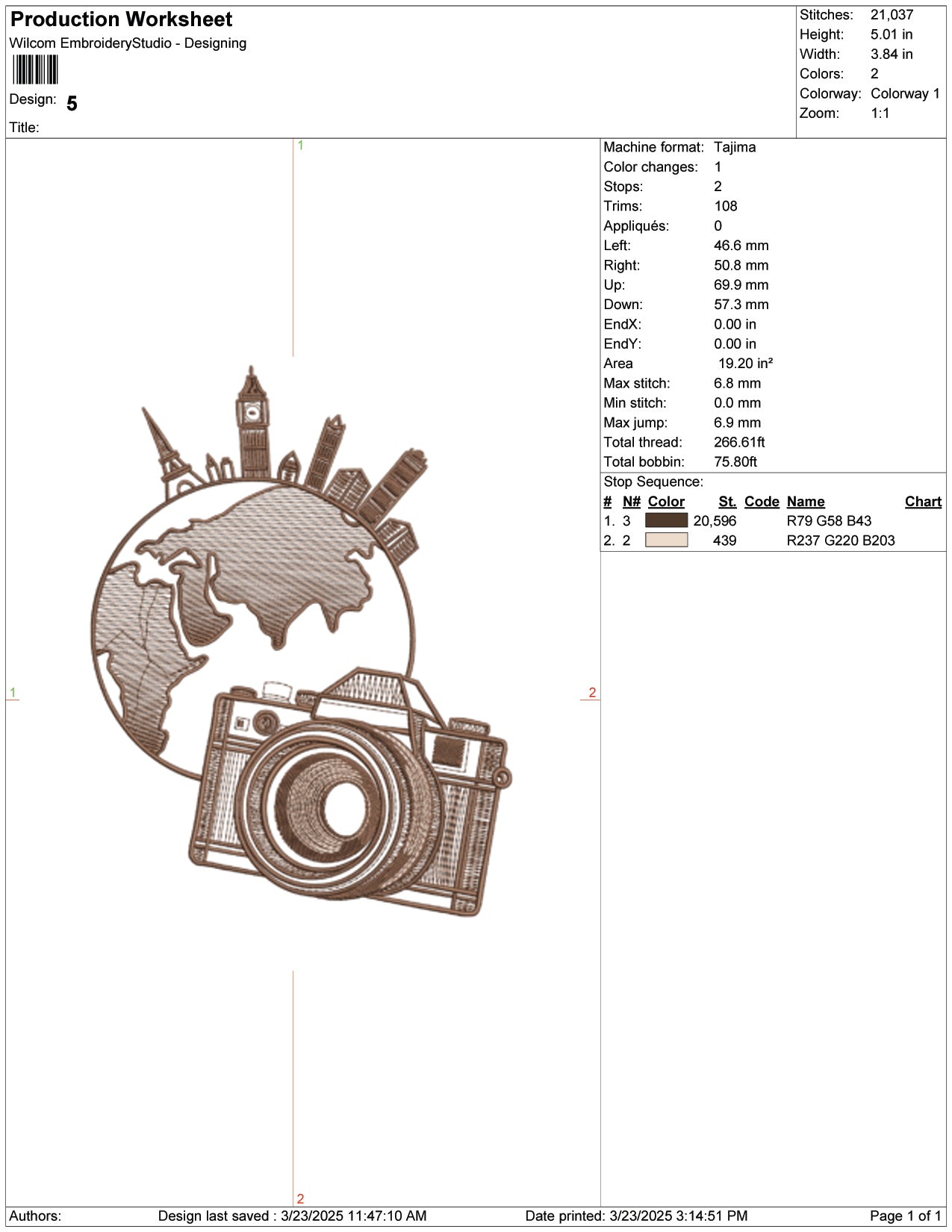 Travel Through the Camera Embroidery Design Files - 9 Size's