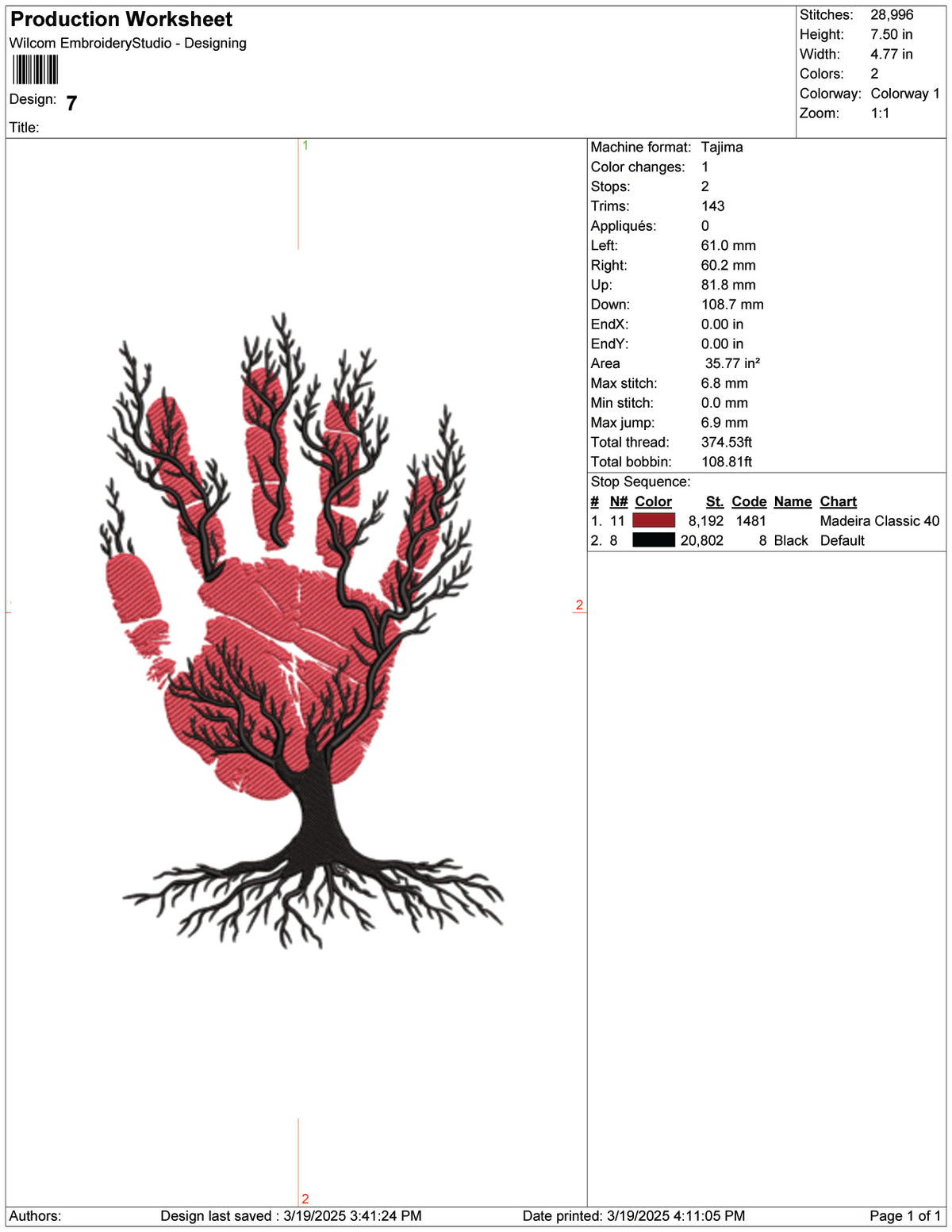 Tree of Life Handprint Embroidery Design Files - 9 Size's – Online ...