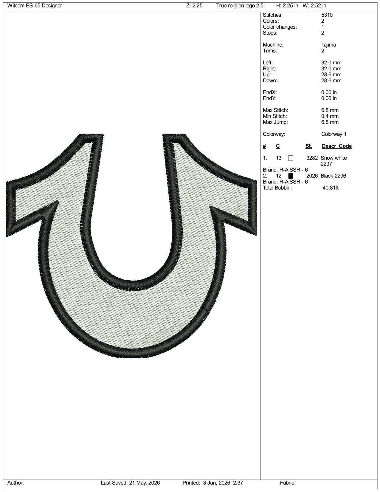 True Religion Logo Embroidery Design Files - 3 Size's
