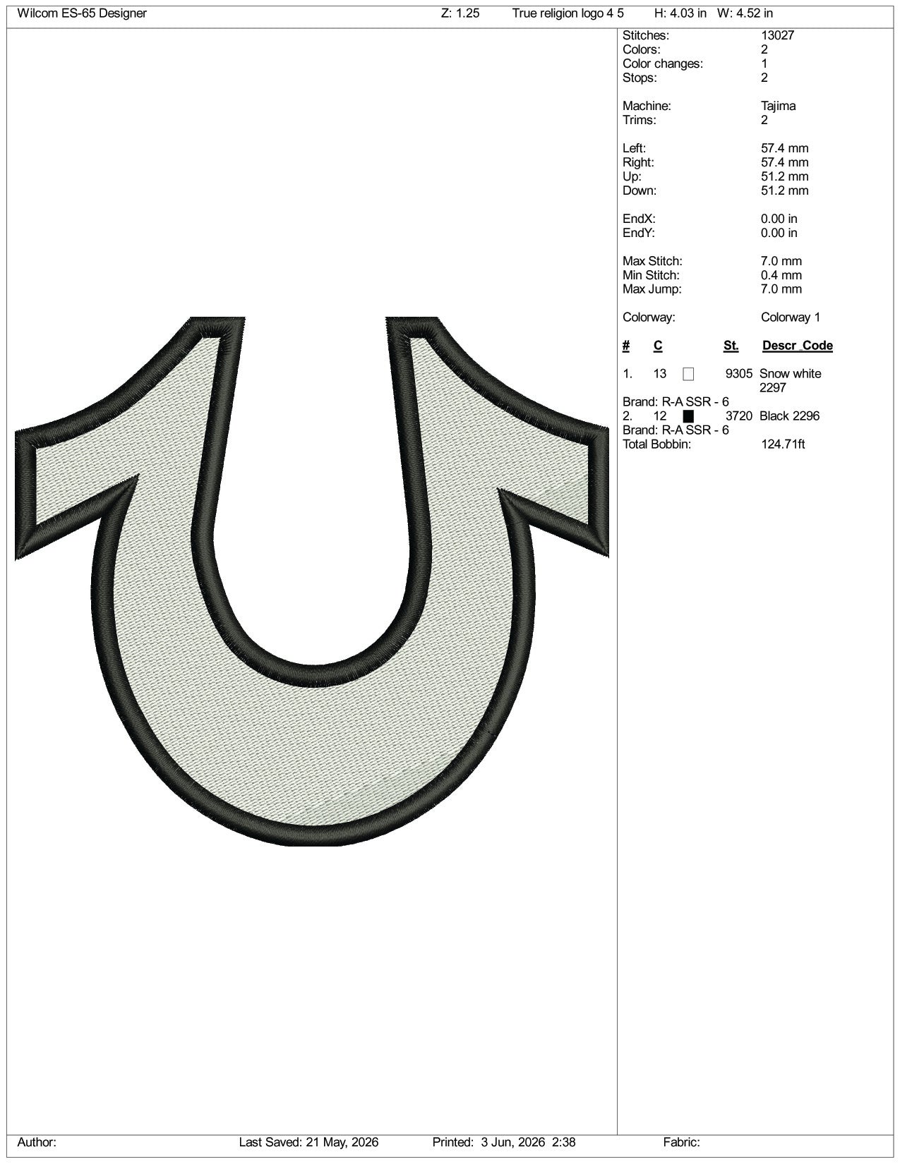 True Religion Logo Embroidery Design Files - 3 Size's