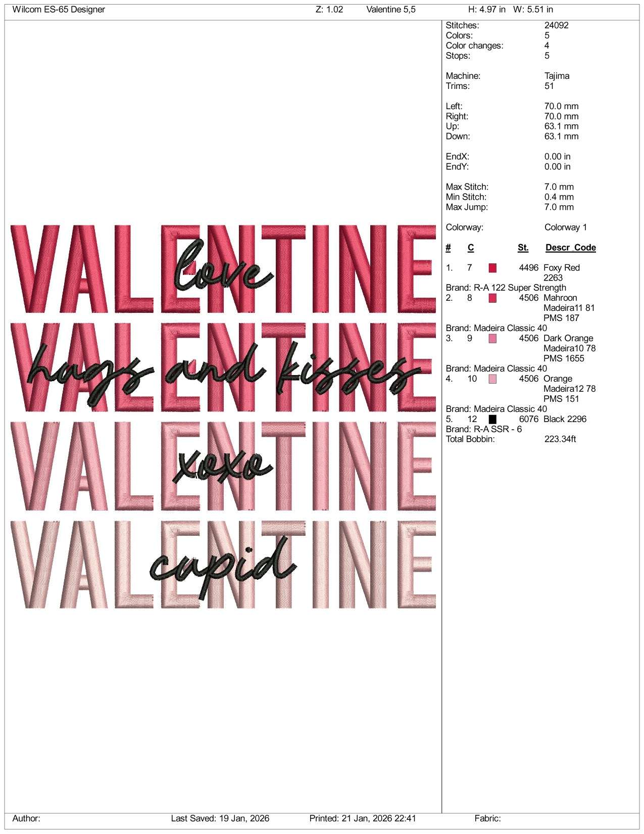 Valentine Cupid Embroidery Design Files - 3 Size's