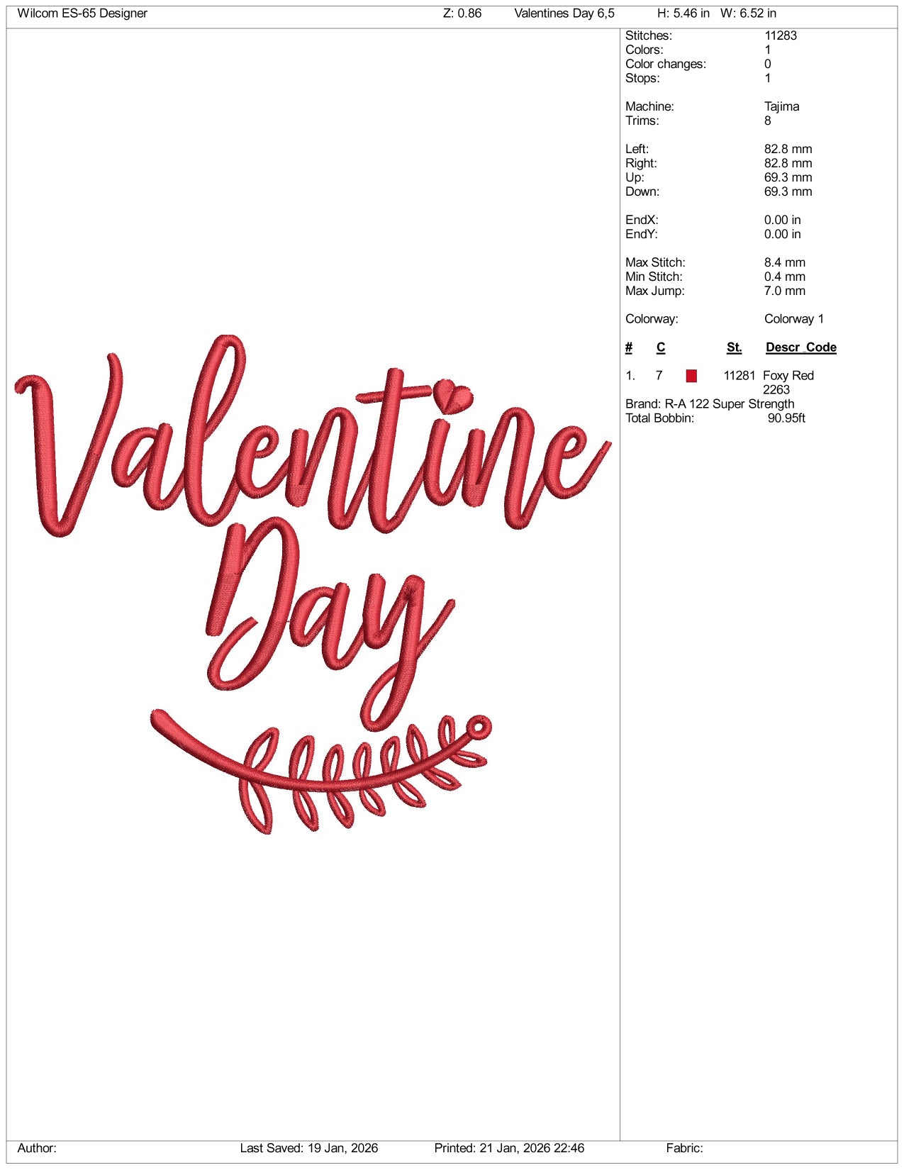 Valentine Day Embroidery Design Files - 4 Size's