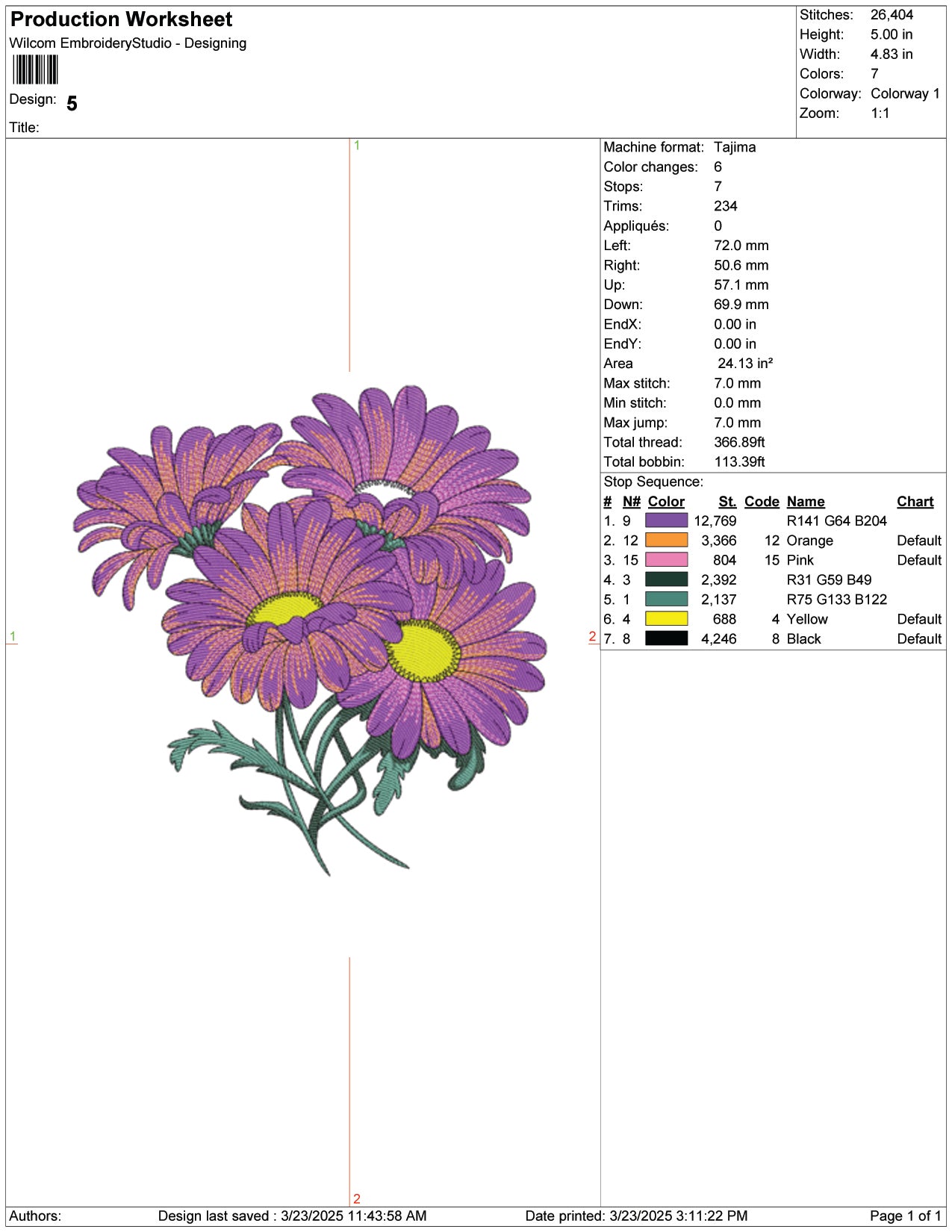 Vibrant Purple Daisies Embroidery Design Files - 9 Size's