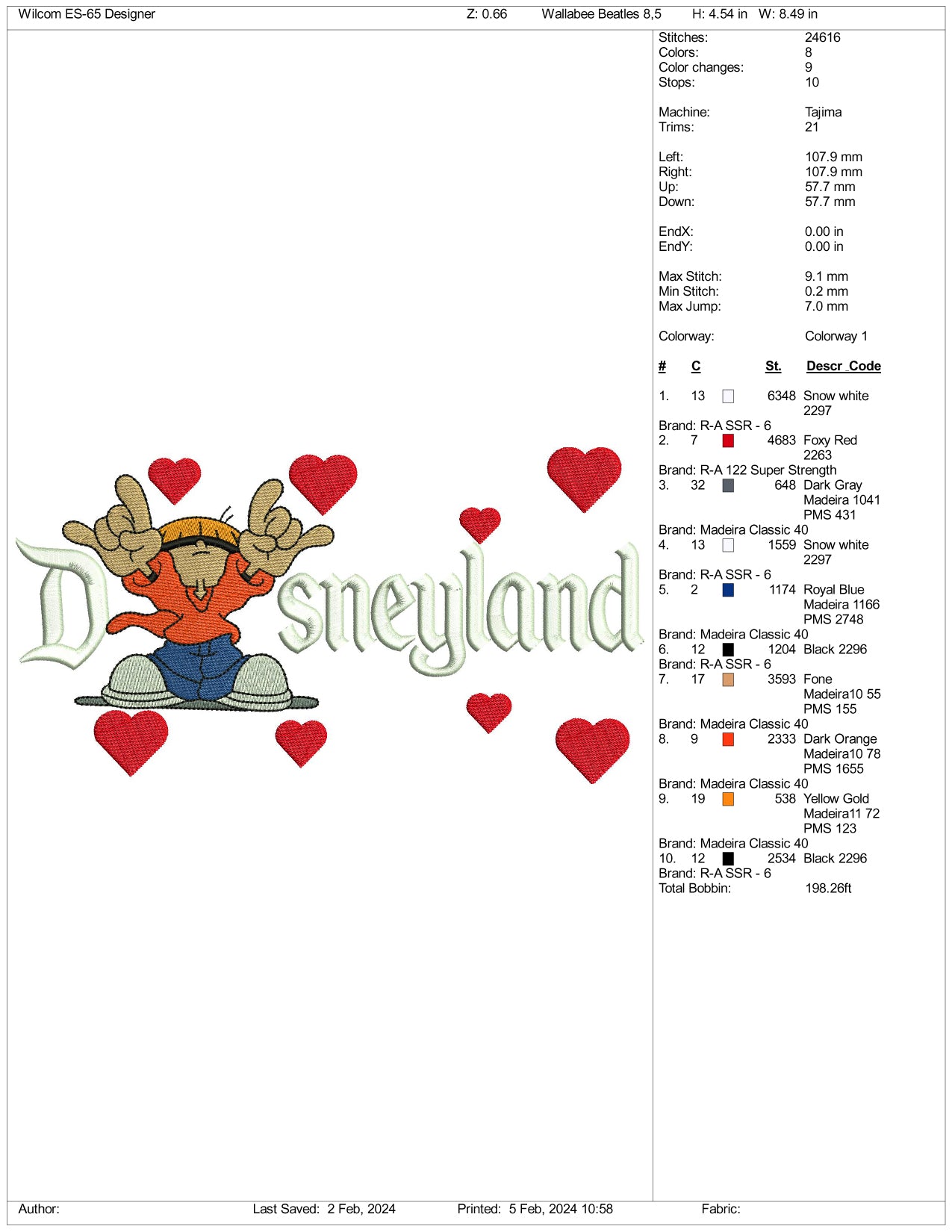 Kids Next Door Number 4 Disneyland Embroidery Design Files - 3 Size's