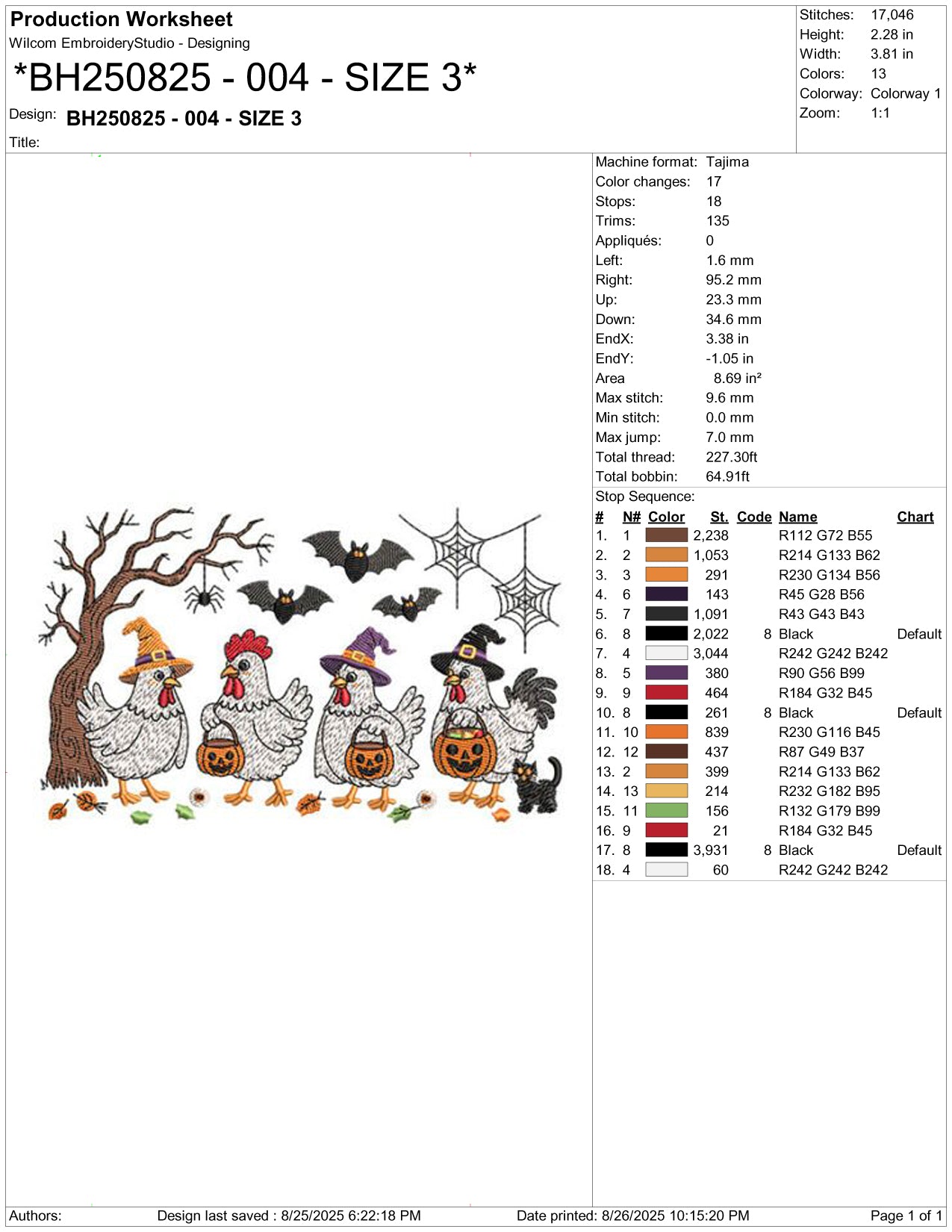 Witch Chicken Embroidery Design Files - 5 Size's