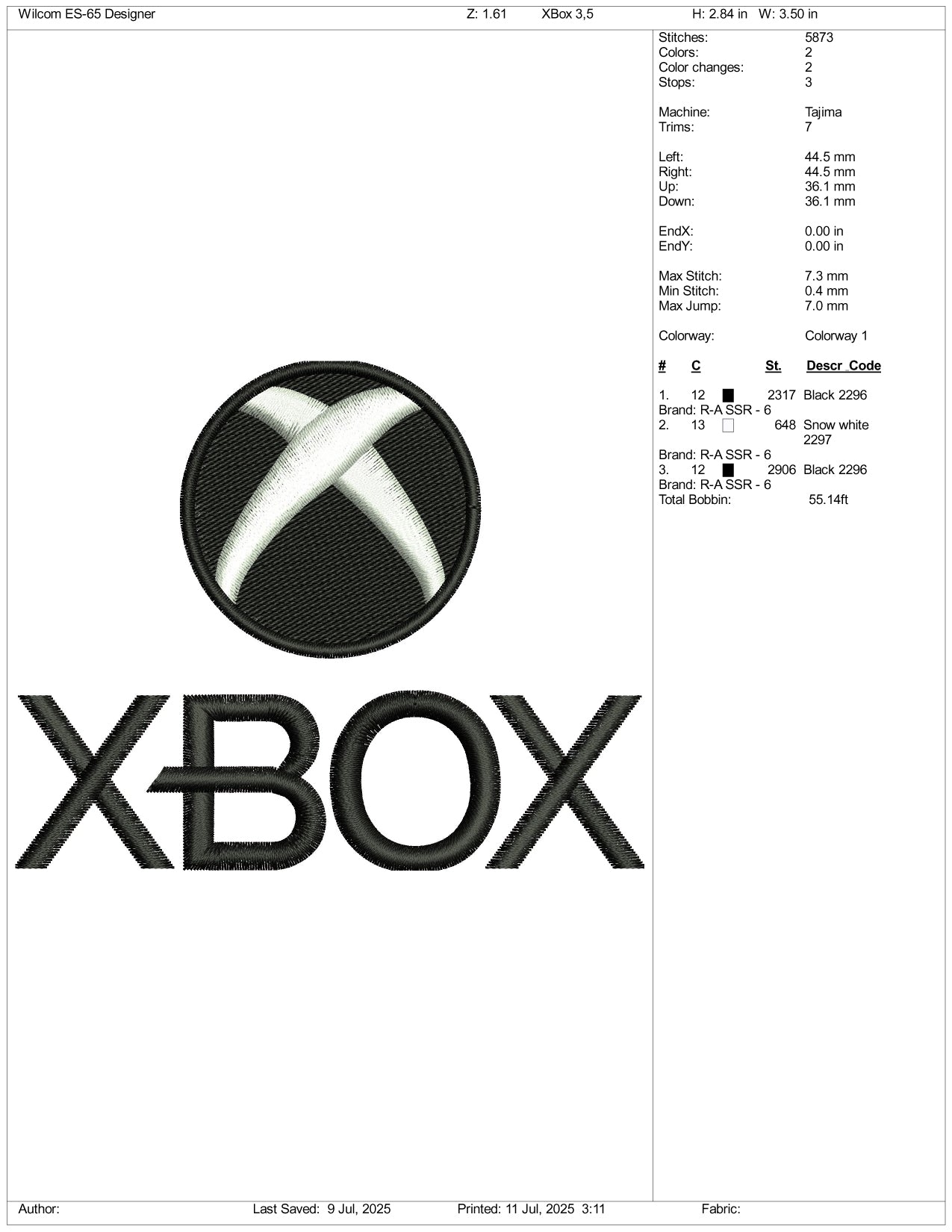 Xbox Logo Embroidery Design Files - 3 Size's