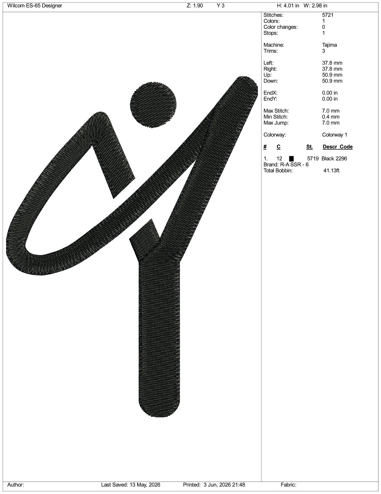 Slingshot Logo Embroidery Design Files - 3 Size's