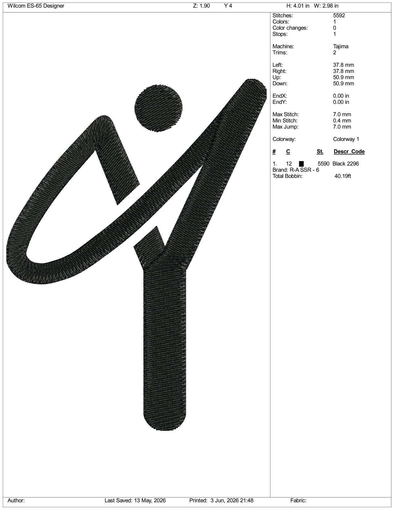Slingshot Logo Embroidery Design Files - 3 Size's