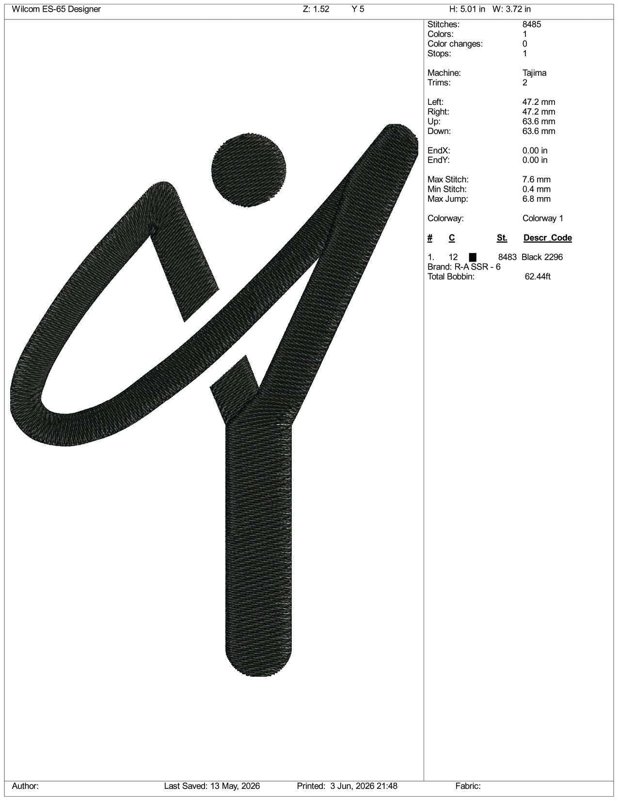 Slingshot Logo Embroidery Design Files - 3 Size's