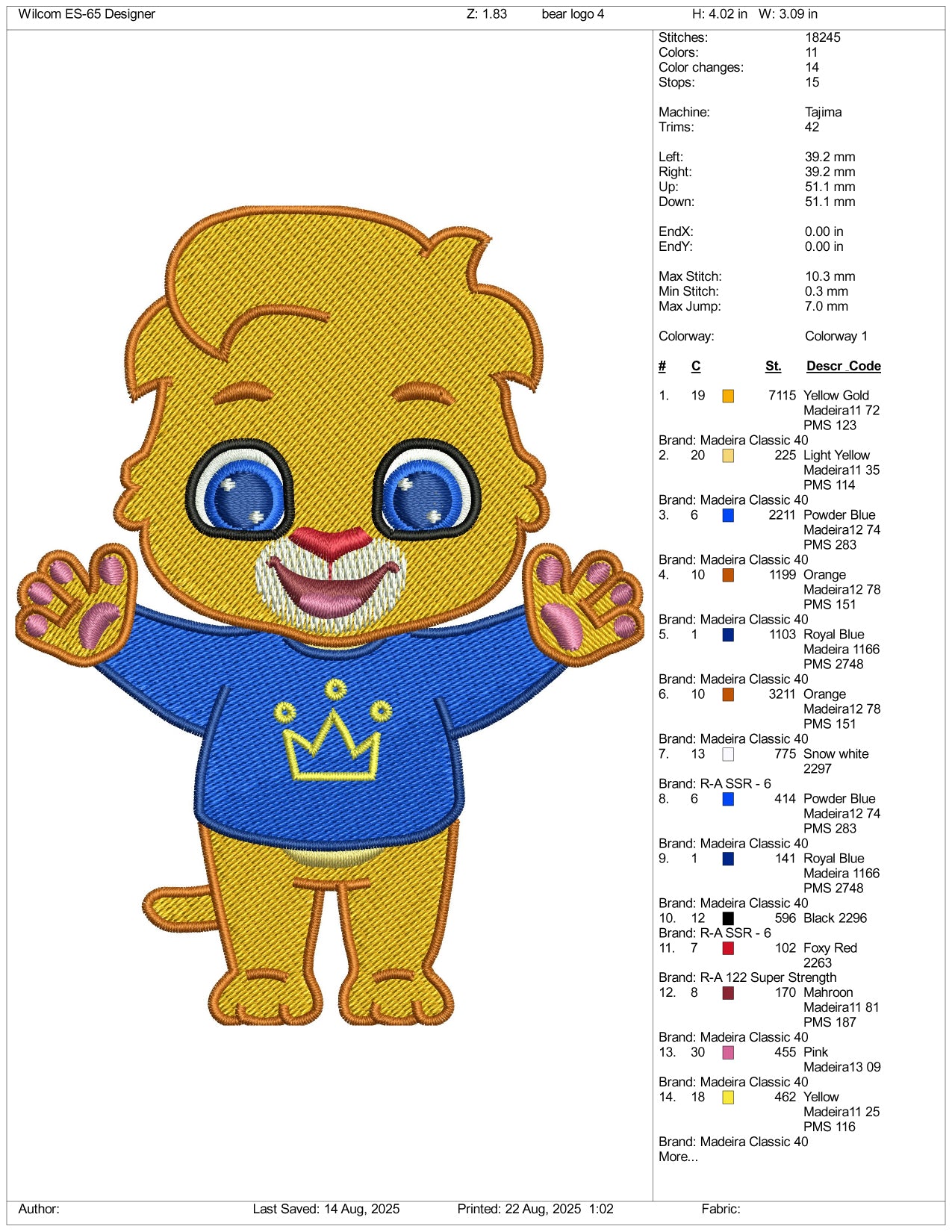 Lucas & Friends Embroidery Design Files - 3 Size's