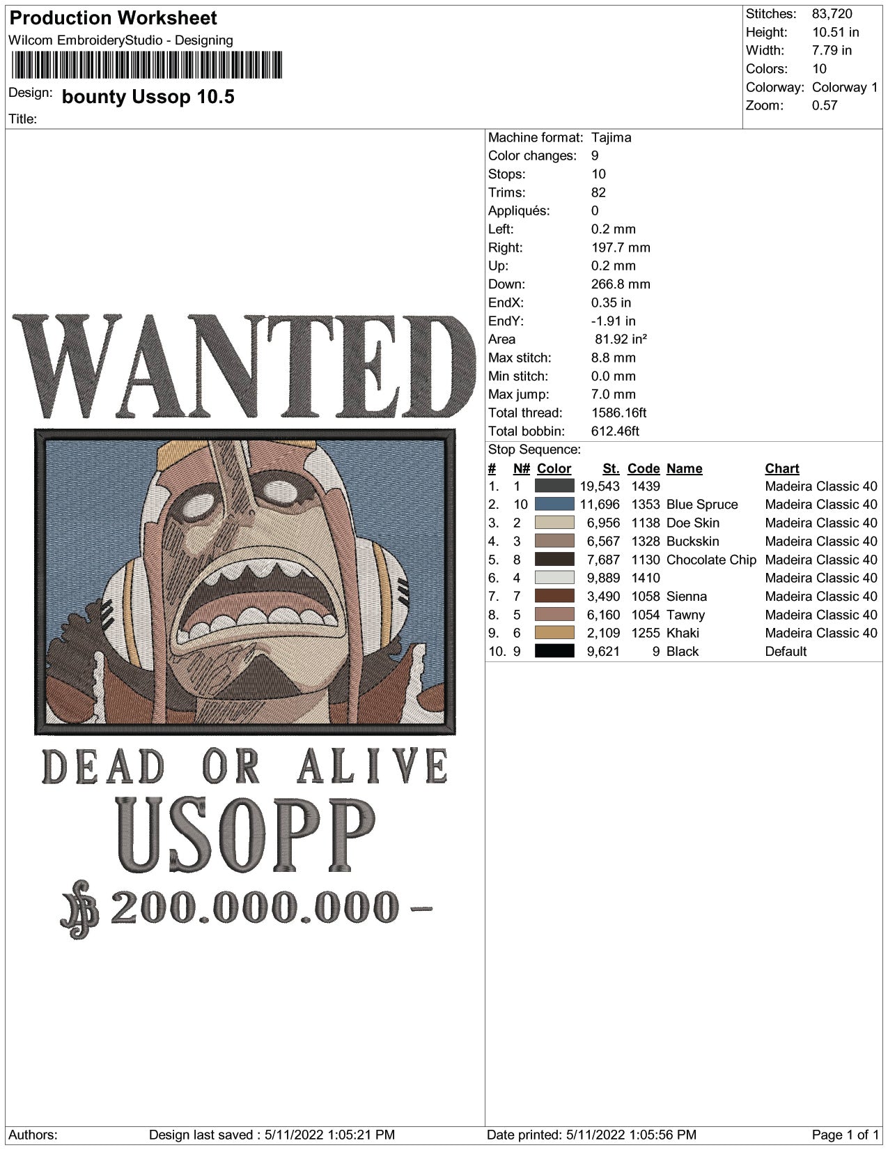 Dead Or Alive USOPP Wanted Embroidery Design Files - 6 Size's