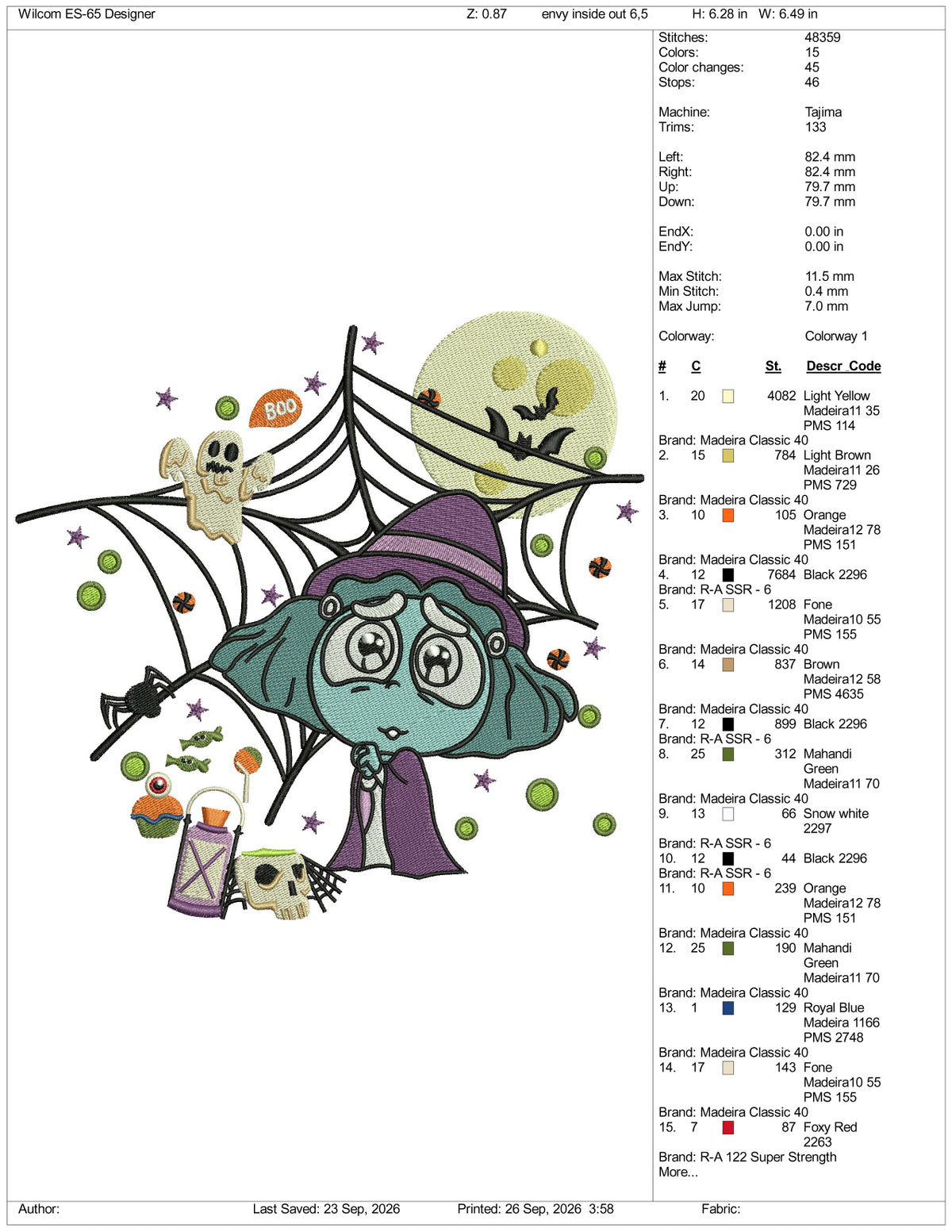Envy Inside Out Spooky Embroidery Design Files - 3 Size's