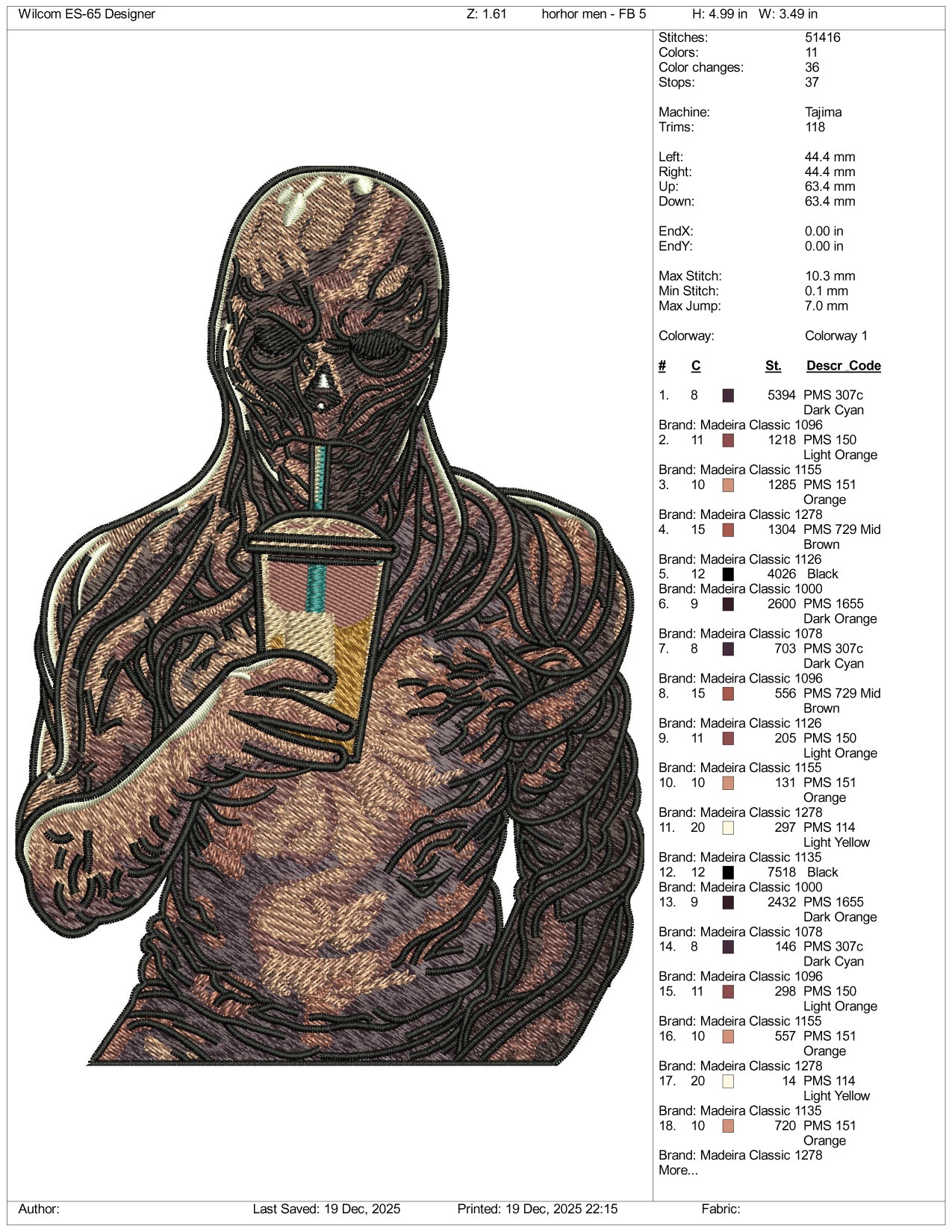 Vecna Embroidery Design Files - 3 Size's