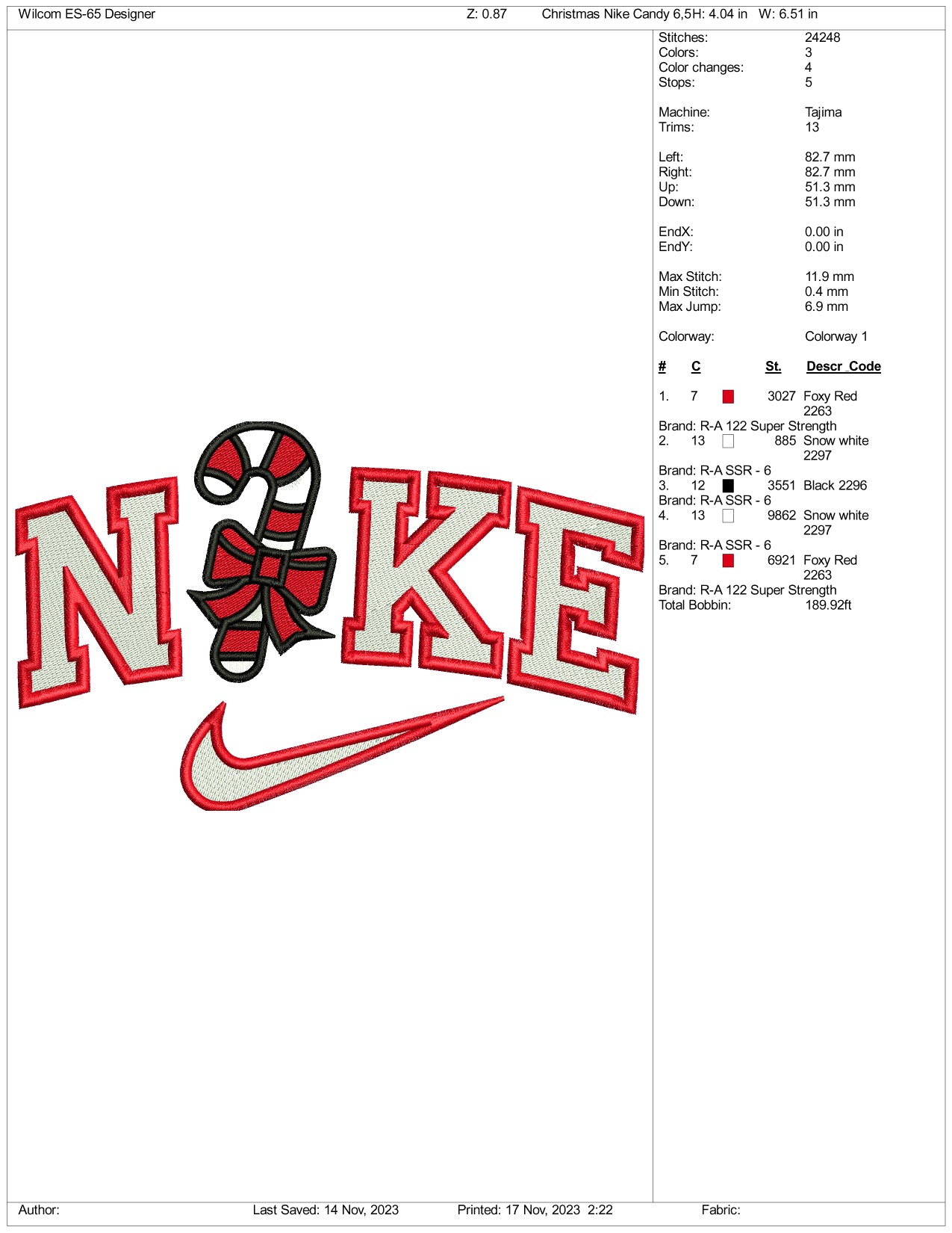 Nike Embroidery Candy Embroidery Design Files - 3 Size's