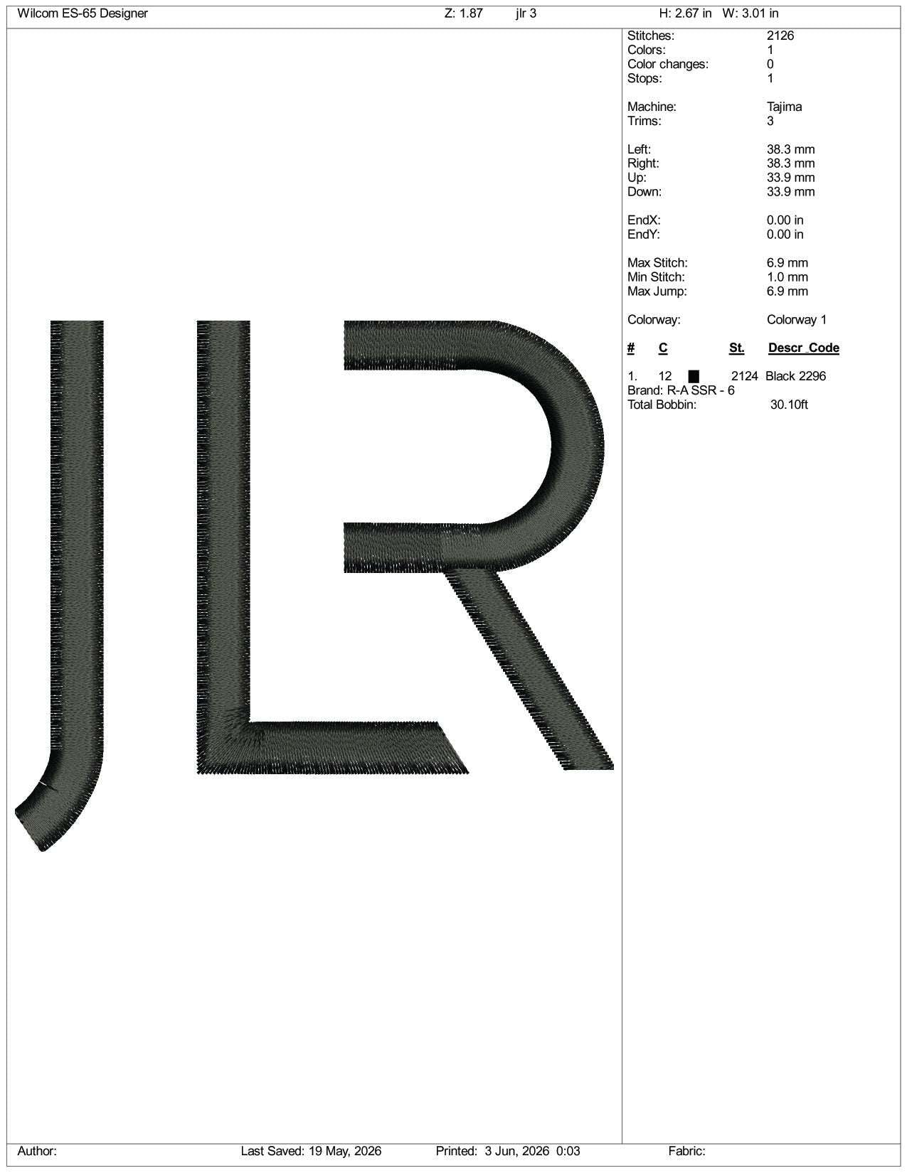 Jaguar Land Rover Logo Embroidery Design Files - 3 Size's
