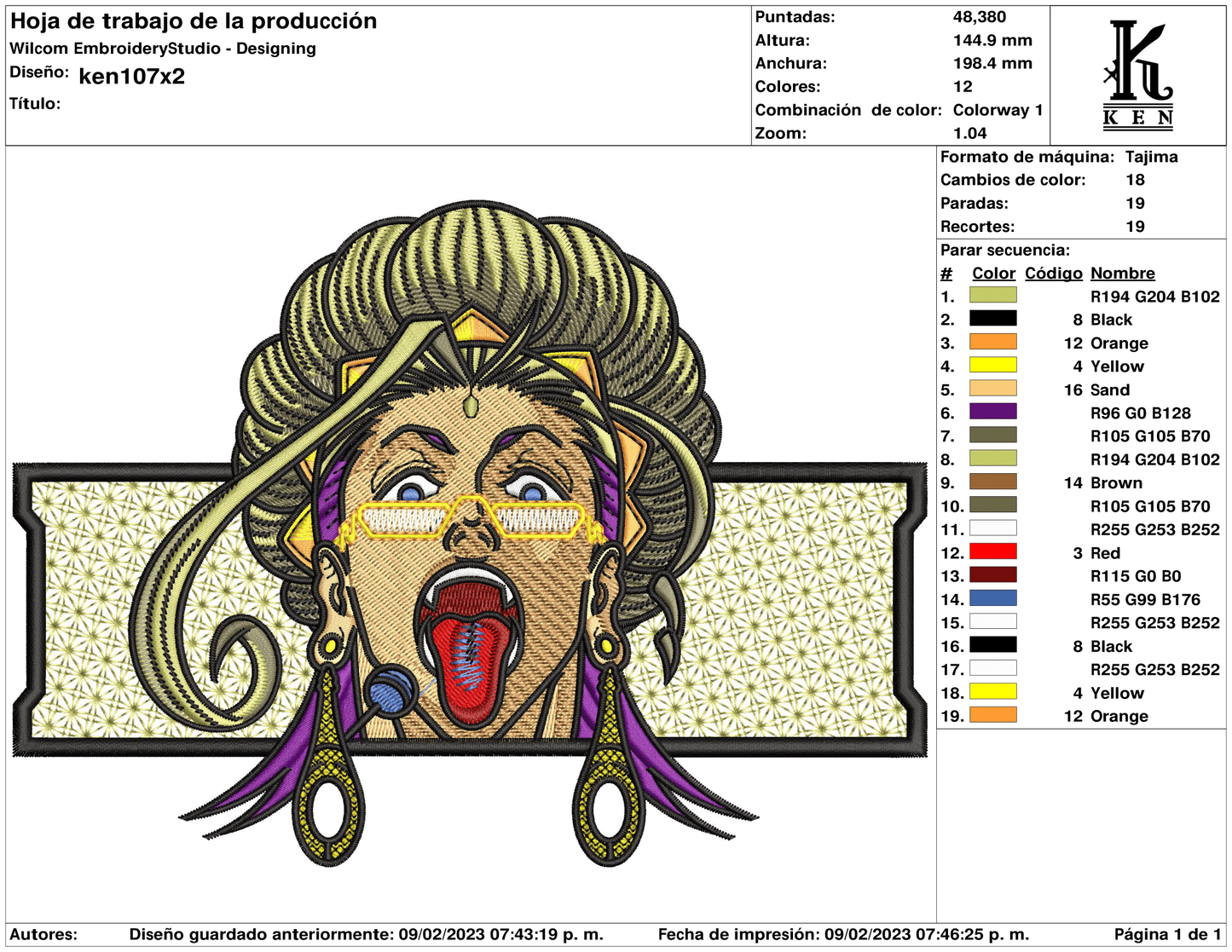 Medusa Embroidery Design Files - 3 Size's