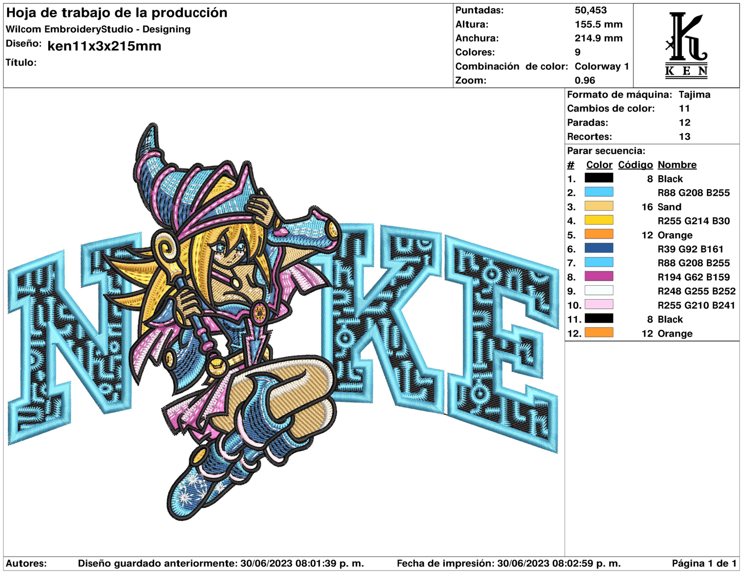 Nike Yu Gi Oh Embroidery Design Files - 3 Size's