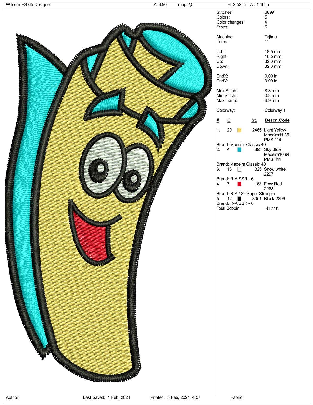 Dora Map Embroidery Design Files - 3 Size's