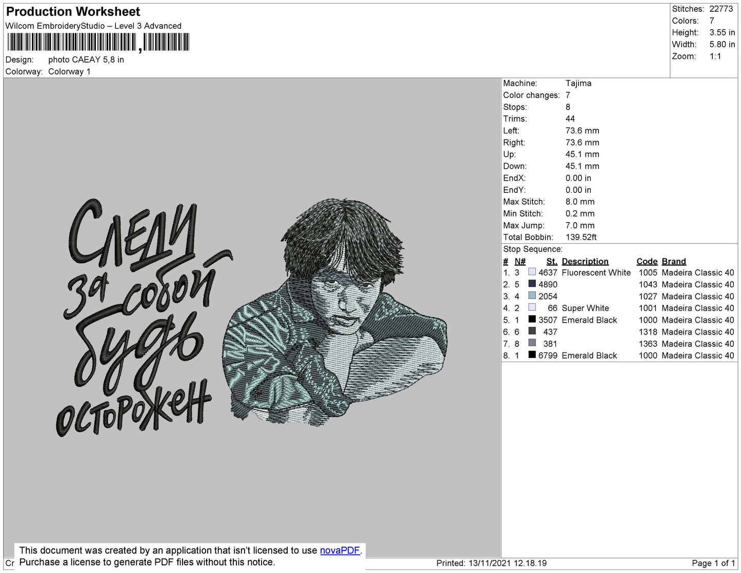 Watch Yourself Be Careful Embroidery Design Files - 4 Size's
